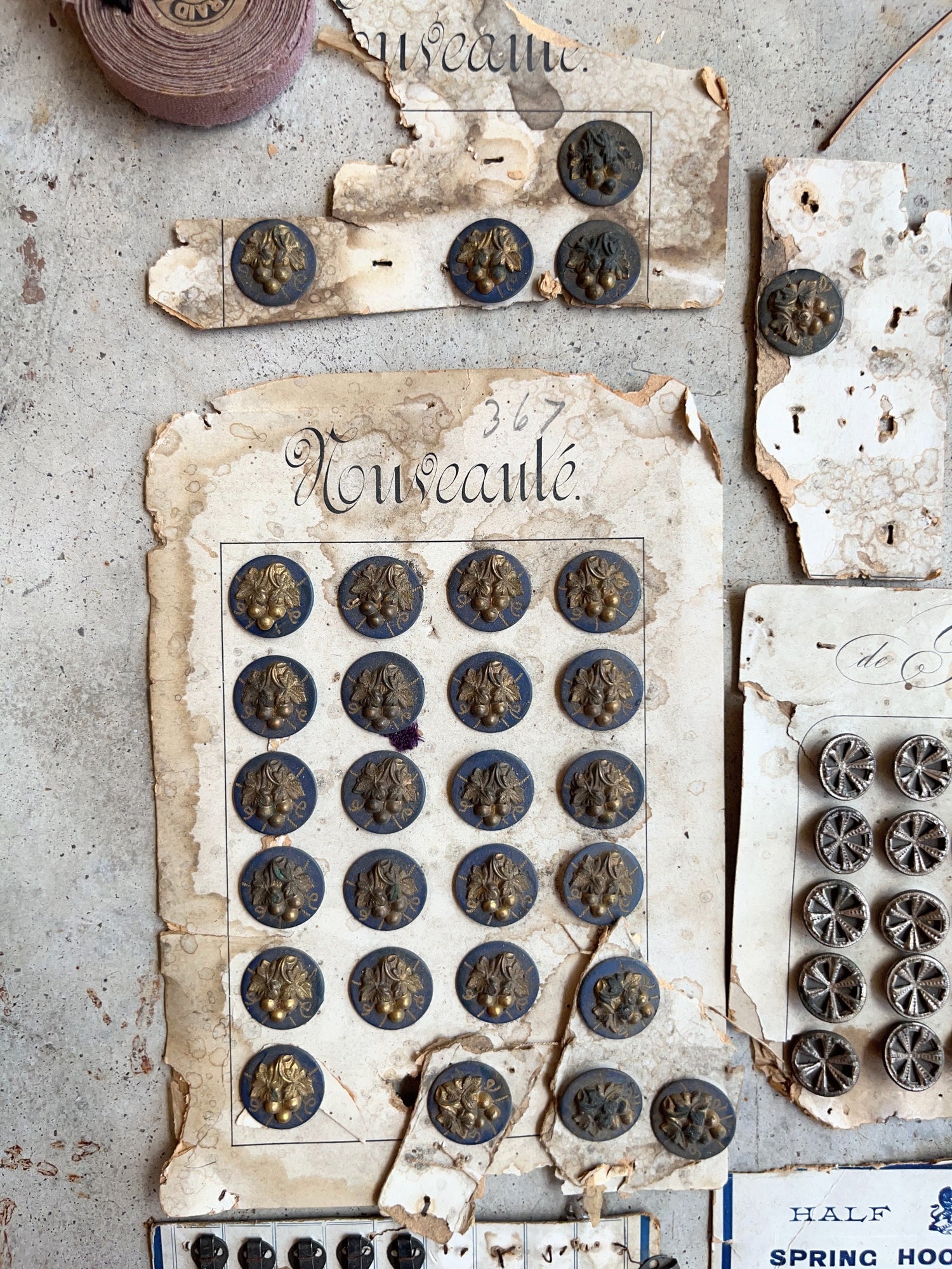 Large Lot of Antique Buttons + Notions 500+ Pcs