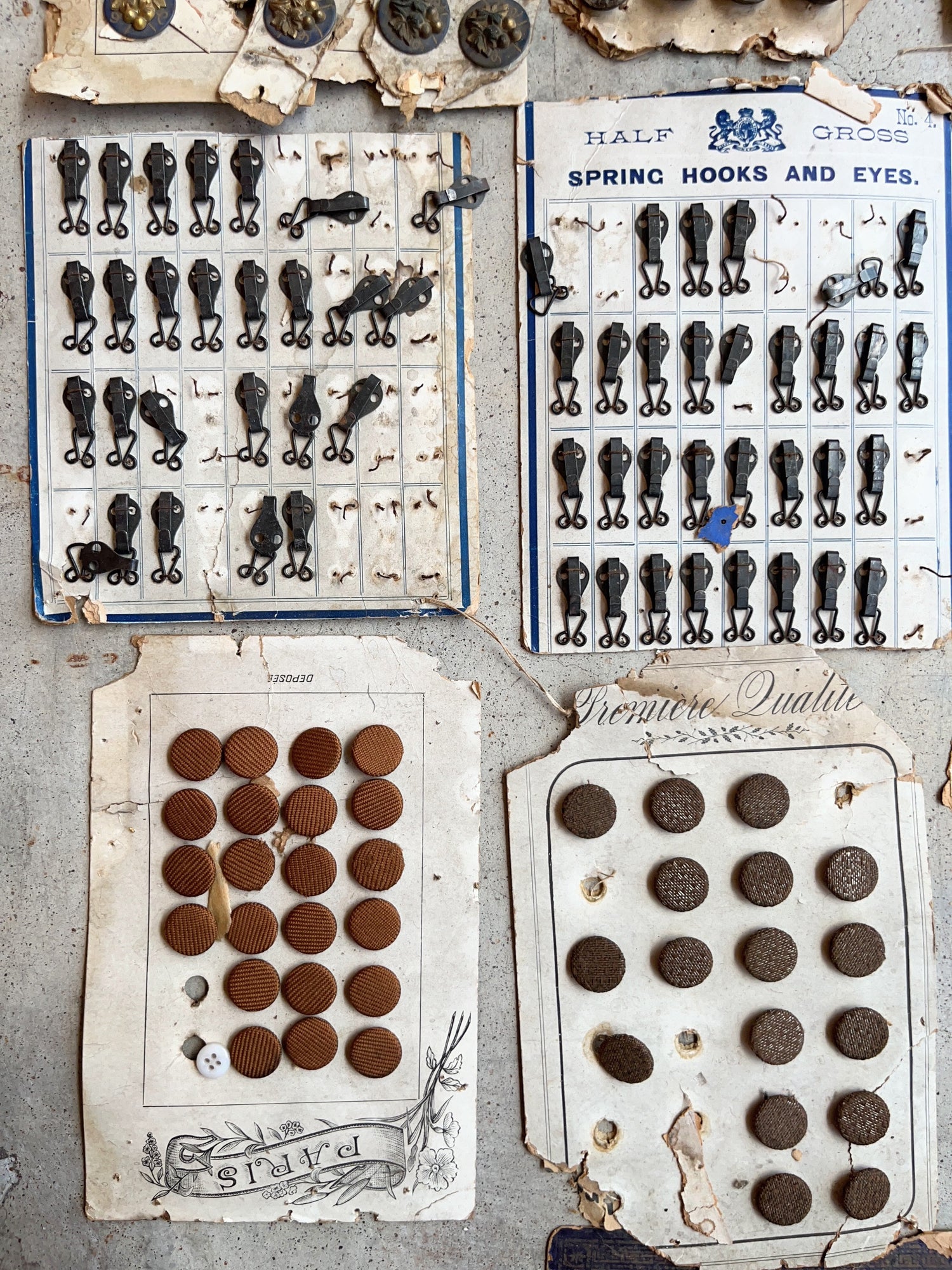 Large Lot of Antique Buttons + Notions 500+ Pcs