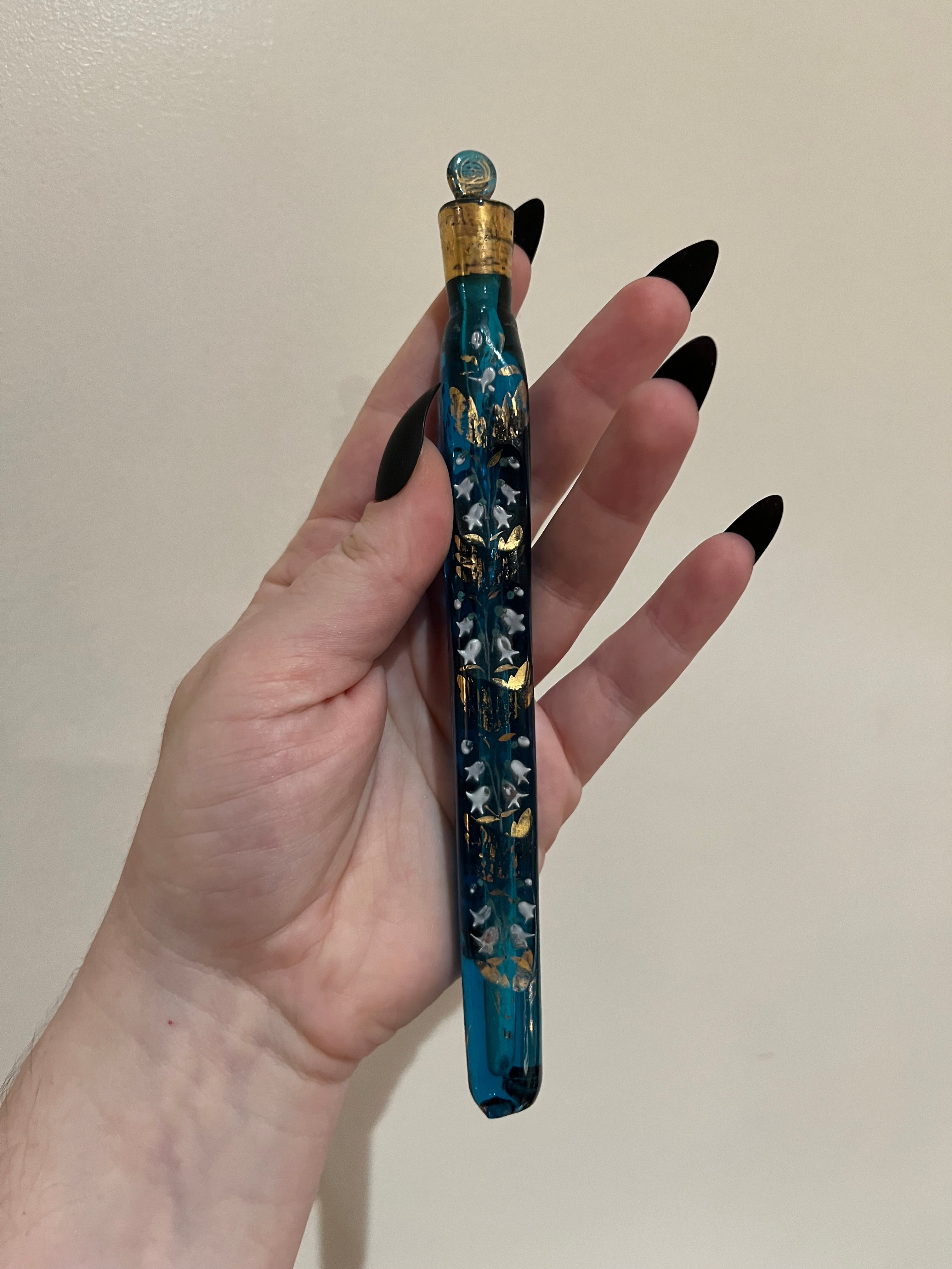 19th c. Blue Glass Perfume Bottle