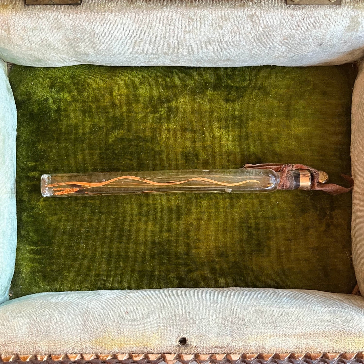 19th c. Large Glass Perfume Bottle (some remaining dried perfume)