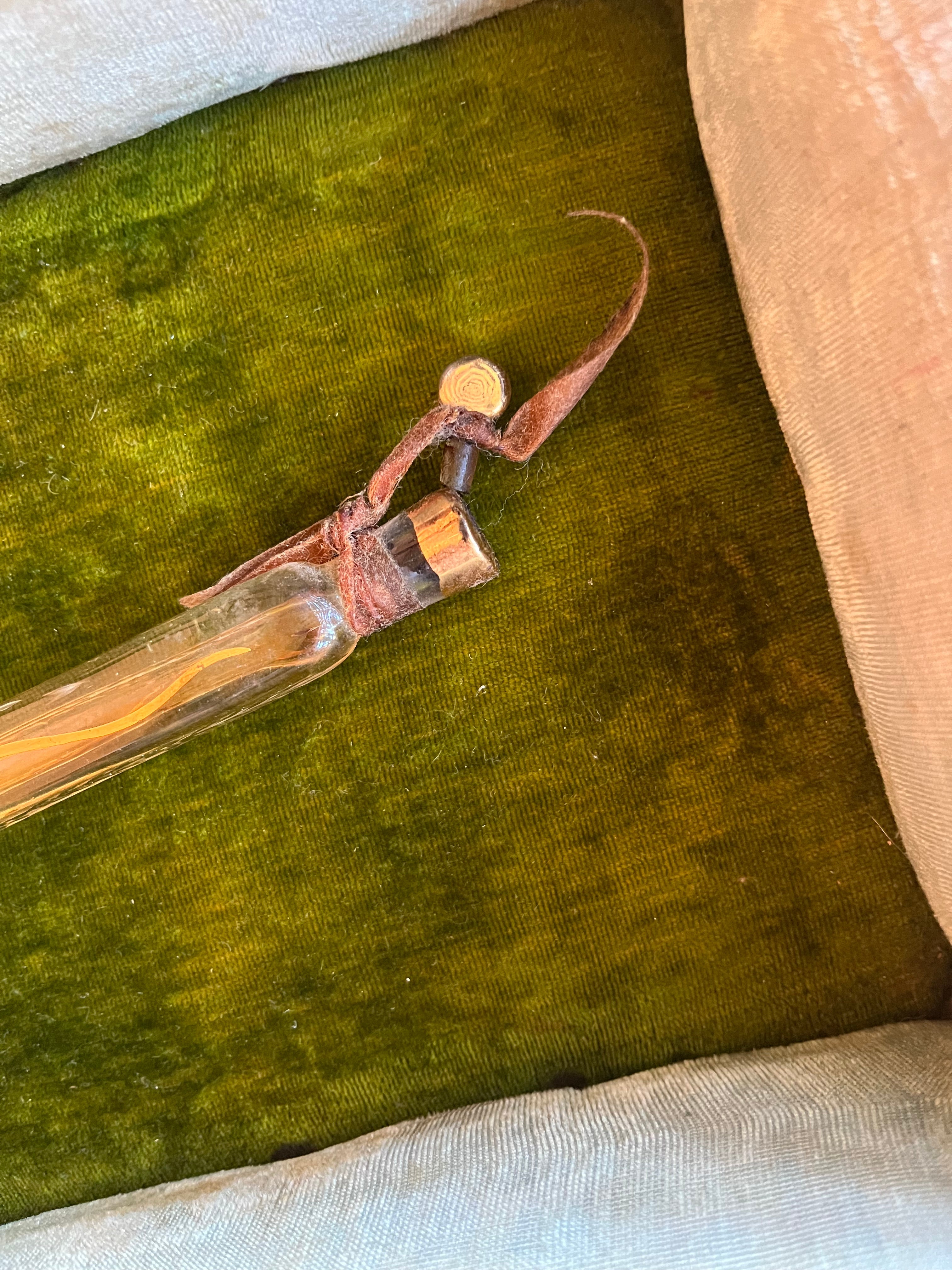 19th c. Large Glass Perfume Bottle (some remaining dried perfume)