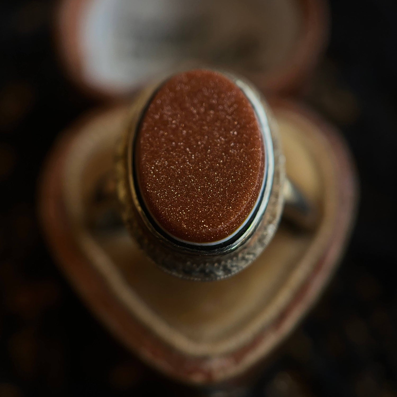 Late 19th-Early 20th c. 14k Gold Goldstone Signet Ring
