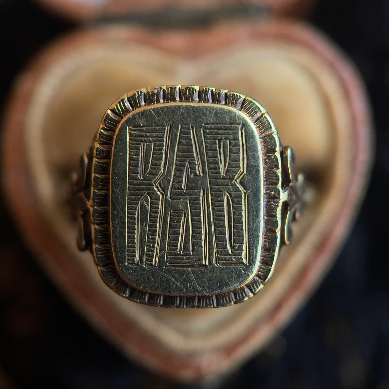c. 1930s 14k Gold Signet Ring "RSB"