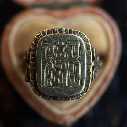 c. 1930s 14k Gold Signet Ring "RSB"