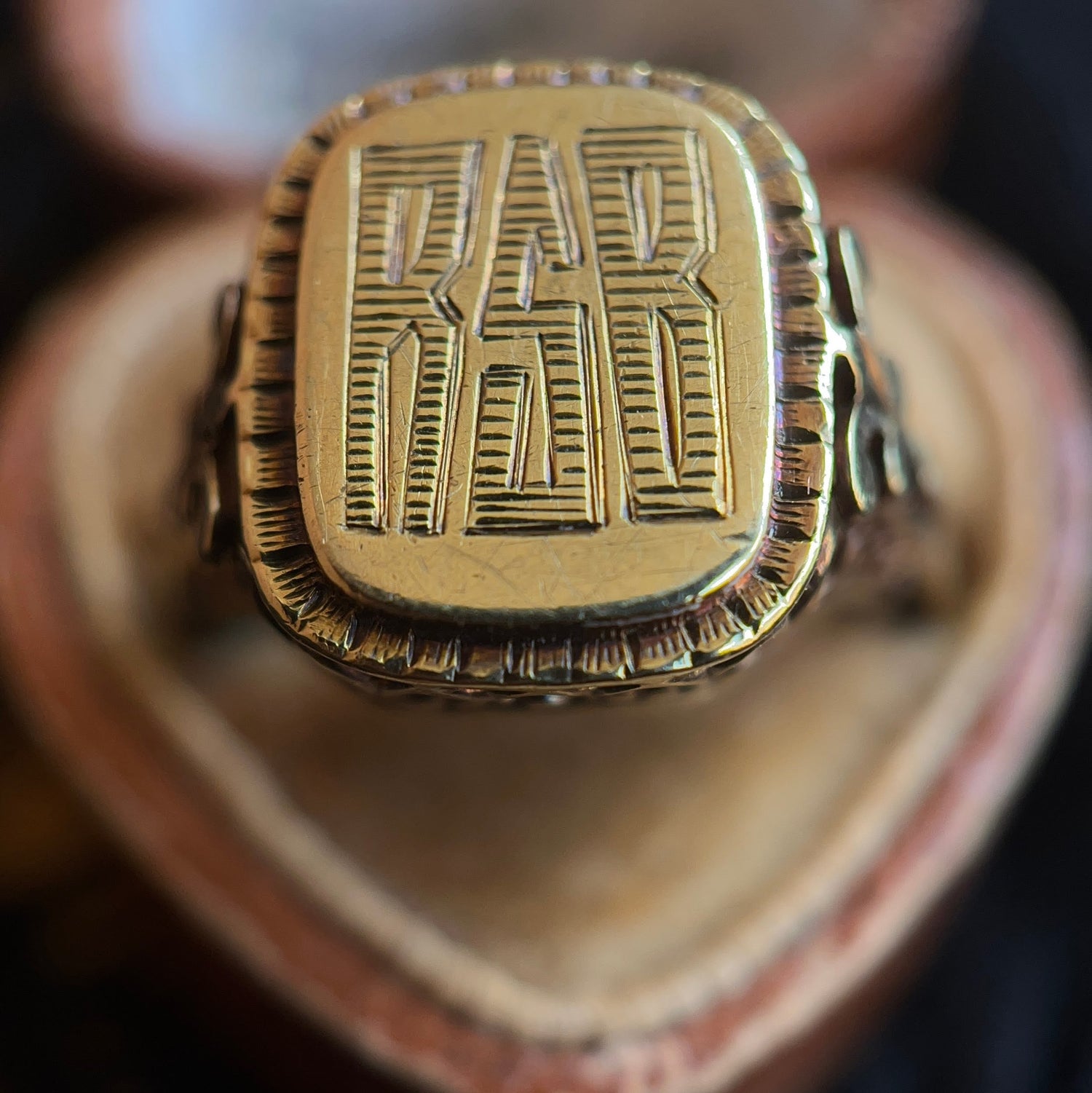 c. 1930s 14k Gold Signet Ring "RSB"