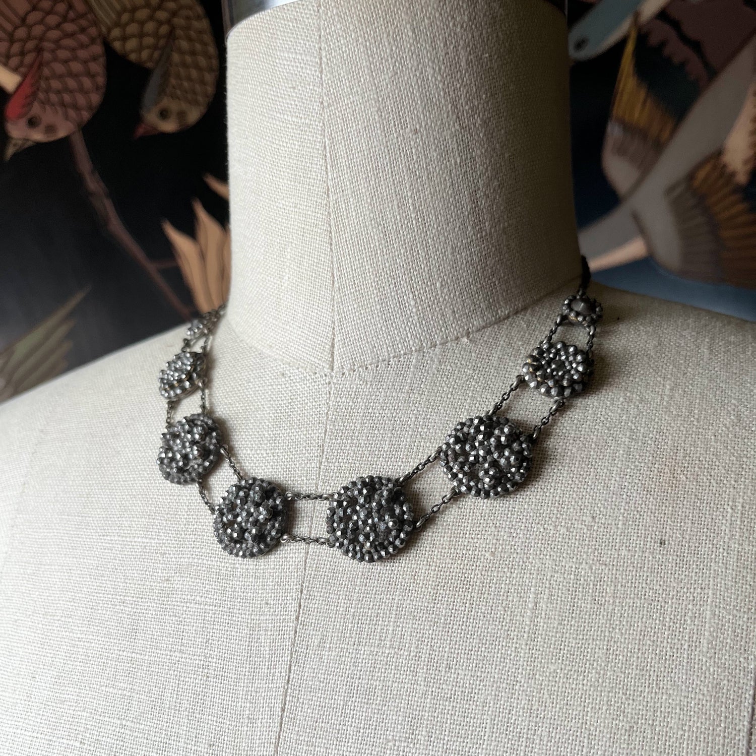 19th c. Cut Steel Choker Necklace