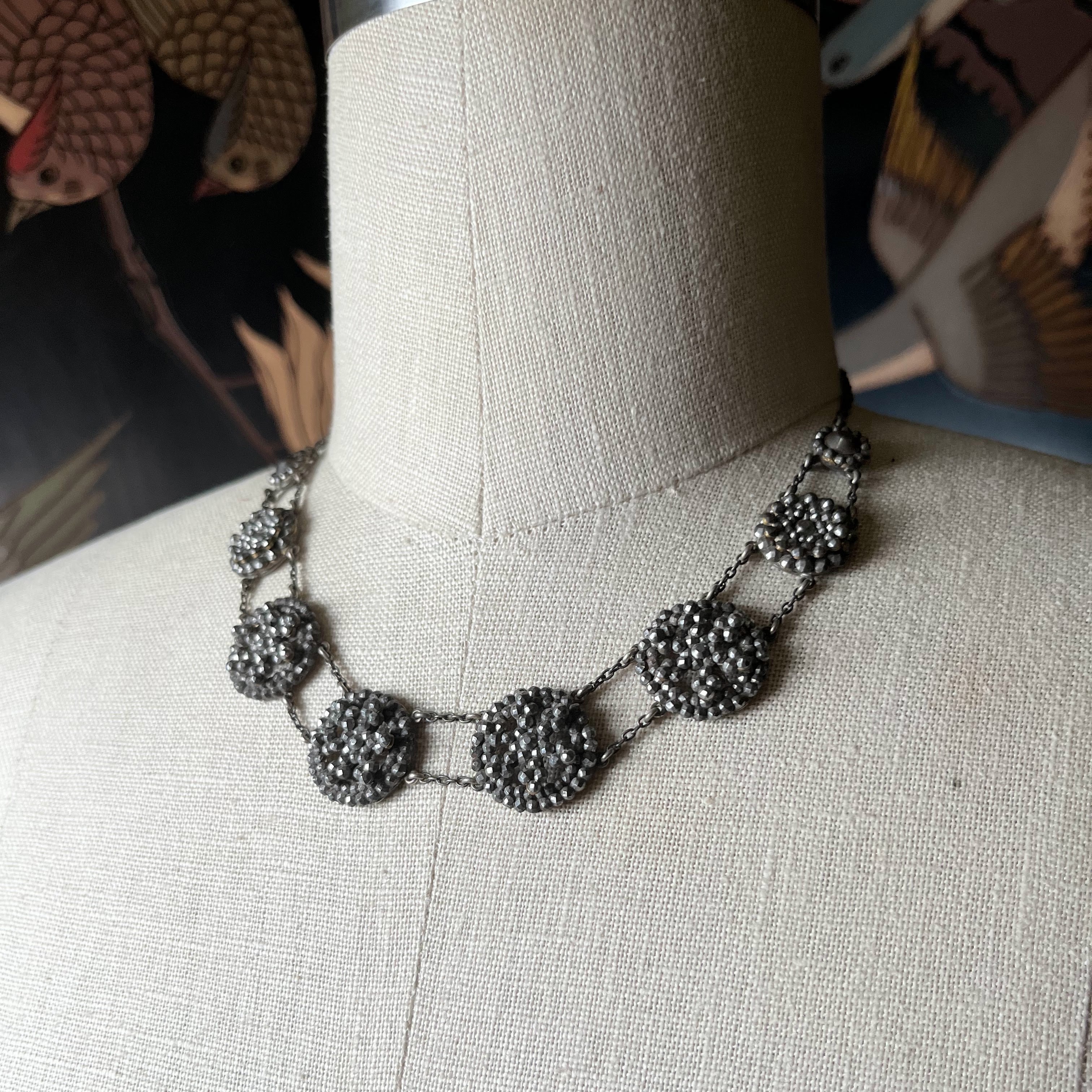 19th c. Cut Steel Choker Necklace