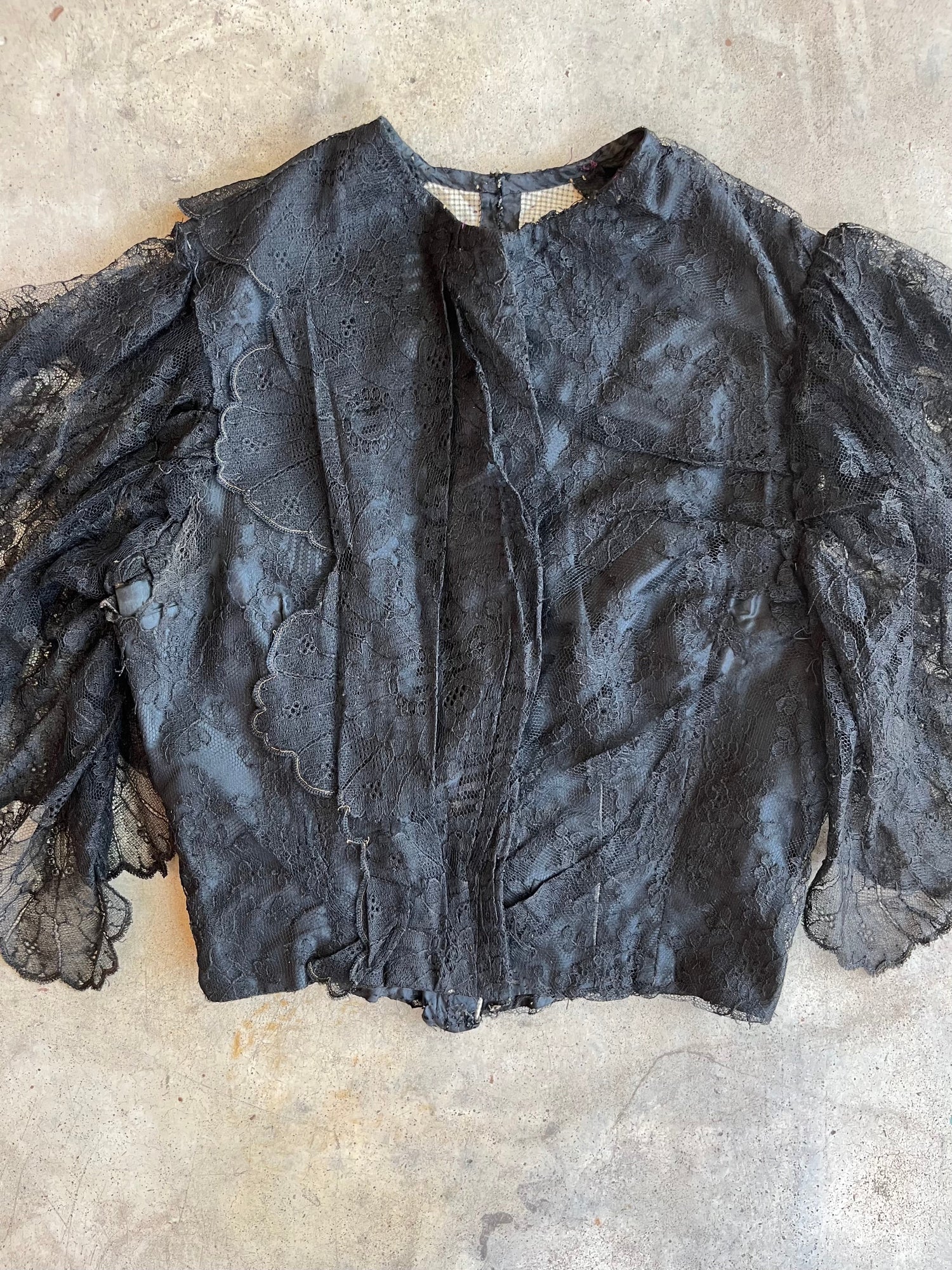c. 1890s Black Lace Bodice
