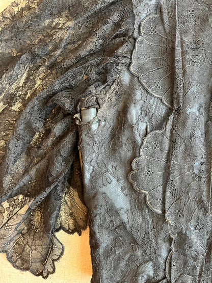 c. 1890s Black Lace Bodice