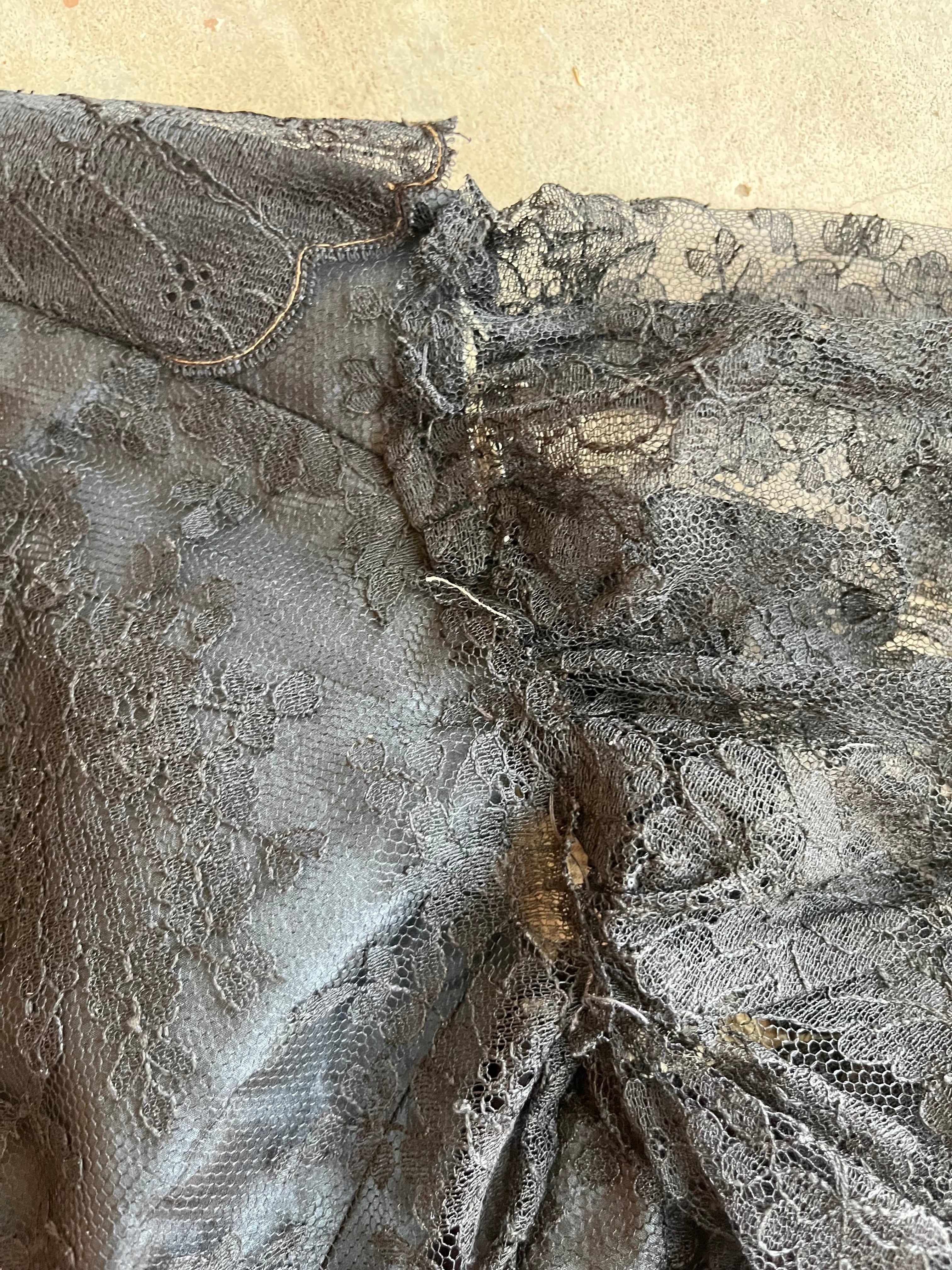 c. 1890s Black Lace Bodice