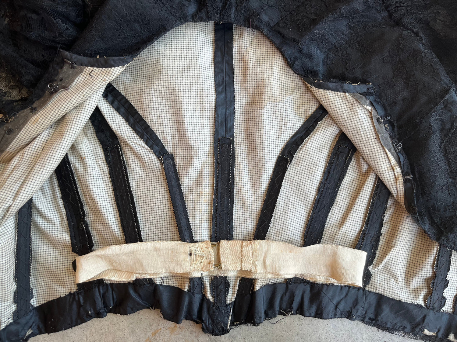 c. 1890s Black Lace Bodice