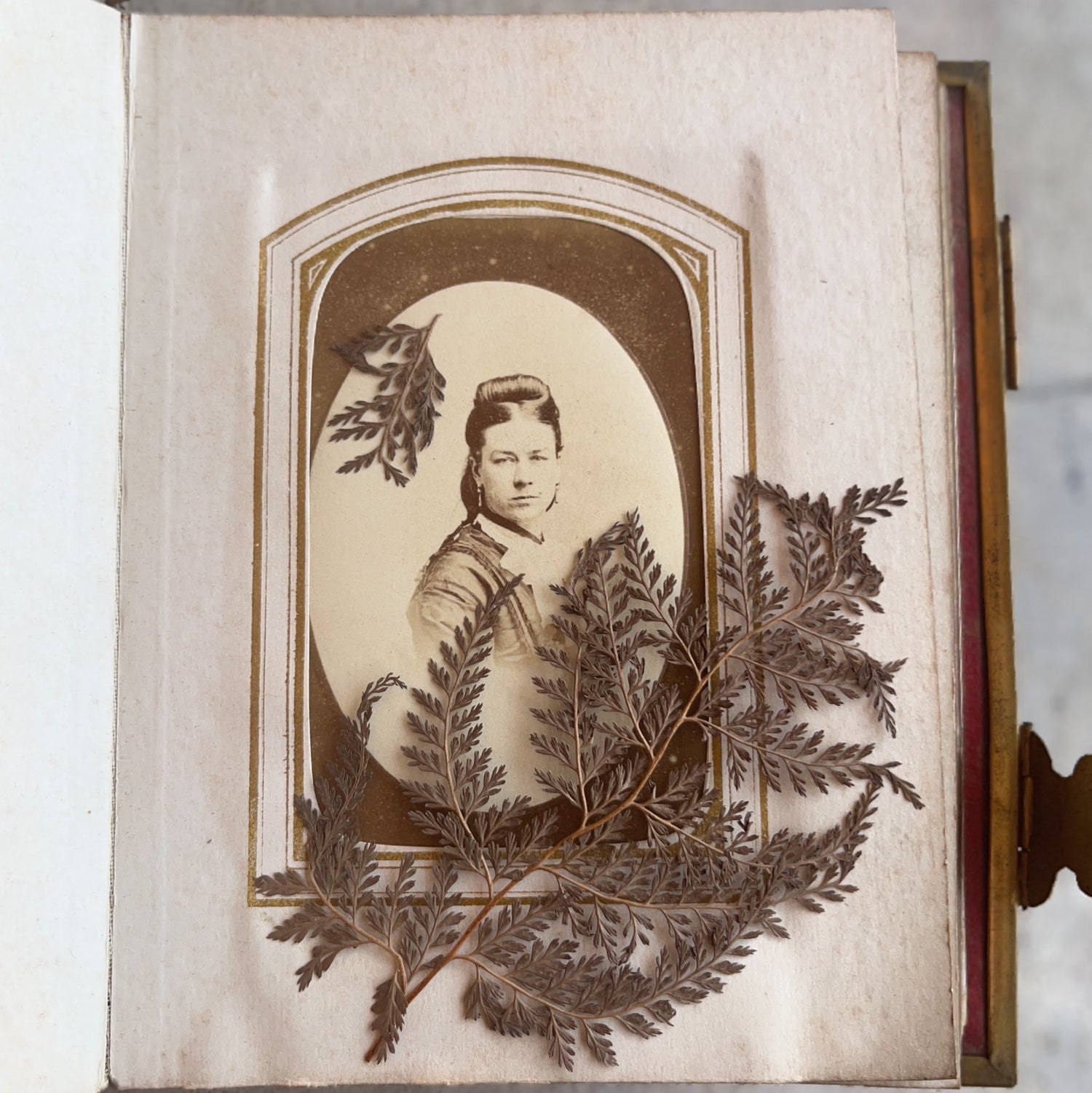 c. 1860s Leatherbound Photo Album w/ 49 Photographs