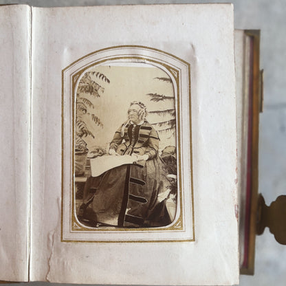 c. 1860s Leatherbound Photo Album w/ 49 Photographs
