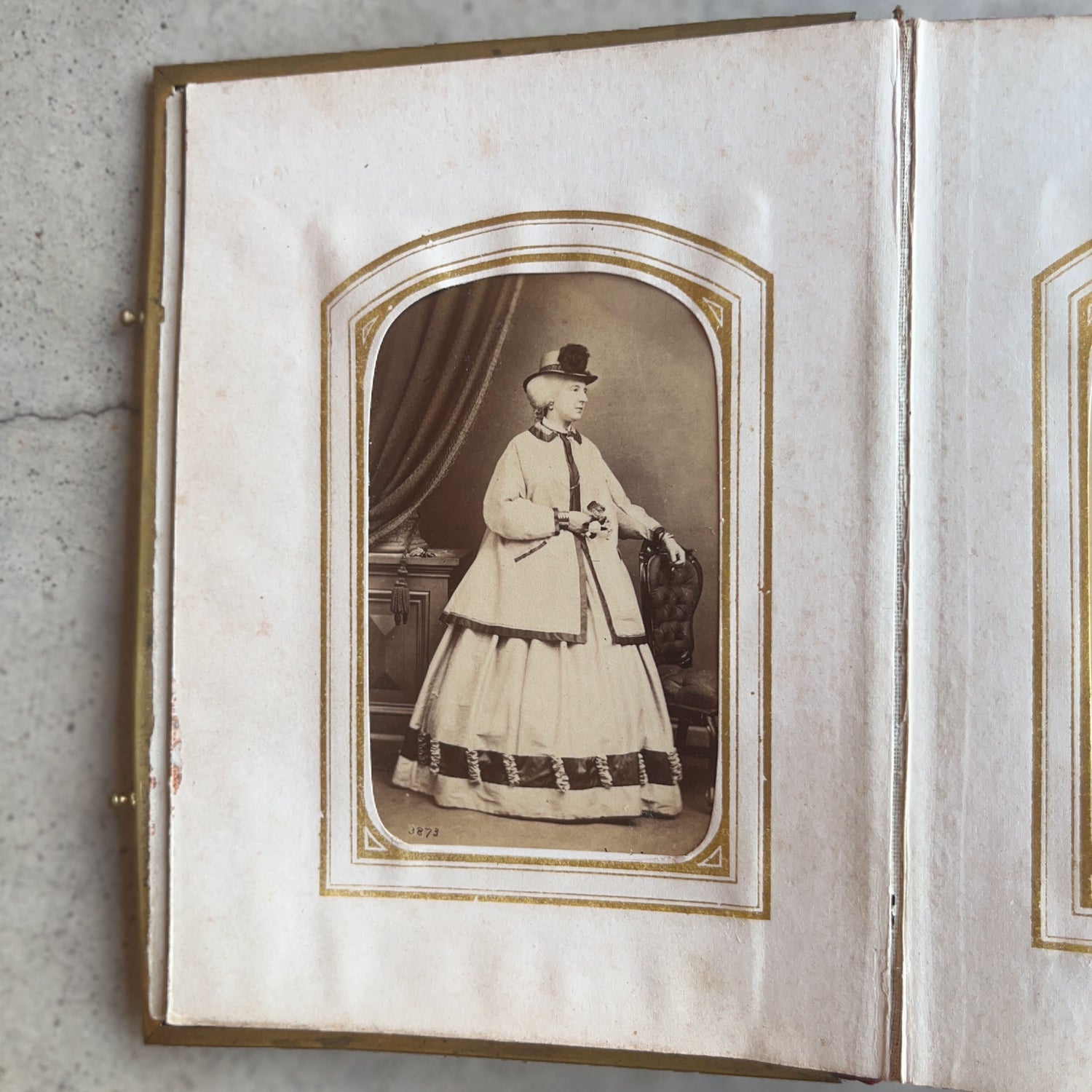c. 1860s Leatherbound Photo Album w/ 49 Photographs