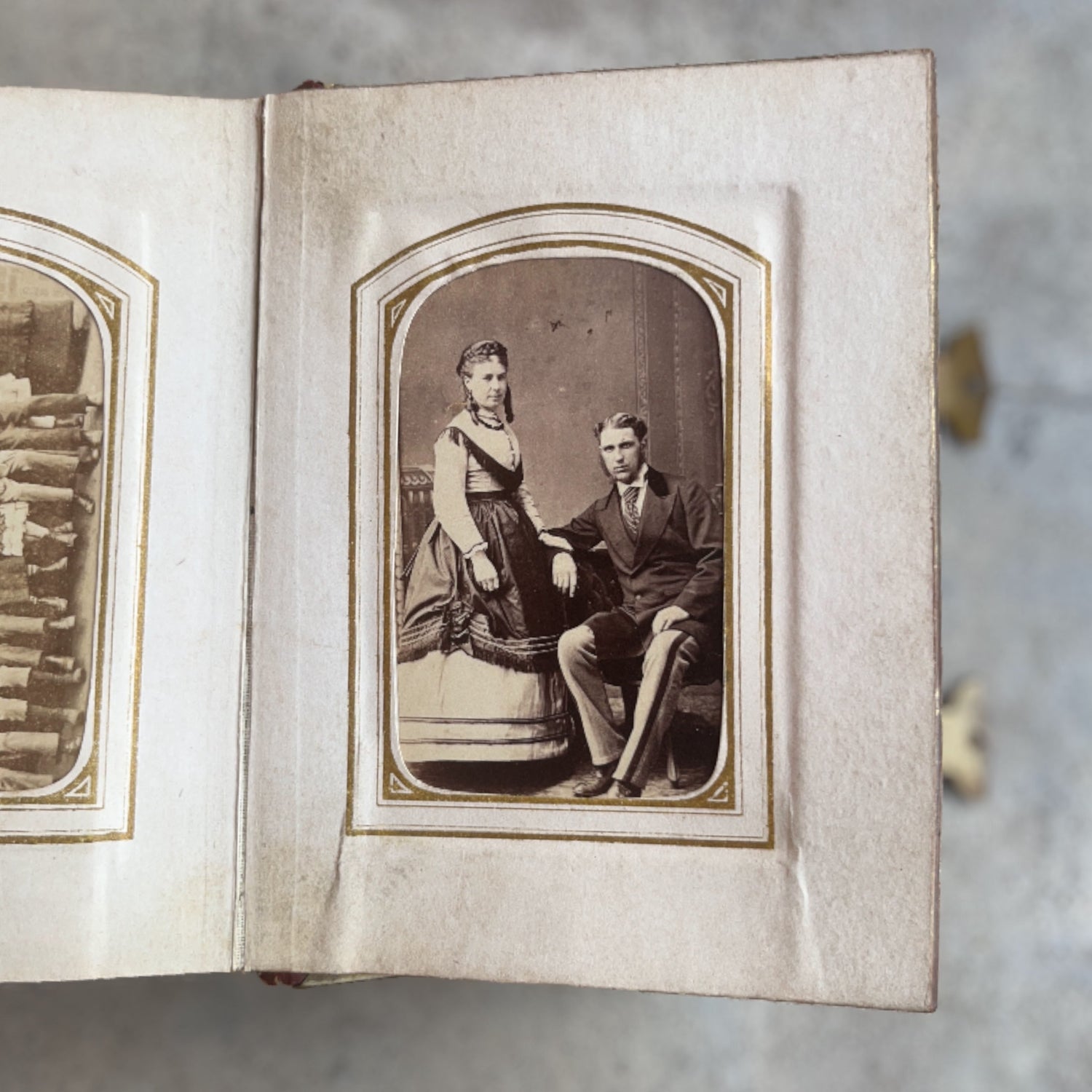 c. 1860s Leatherbound Photo Album w/ 49 Photographs