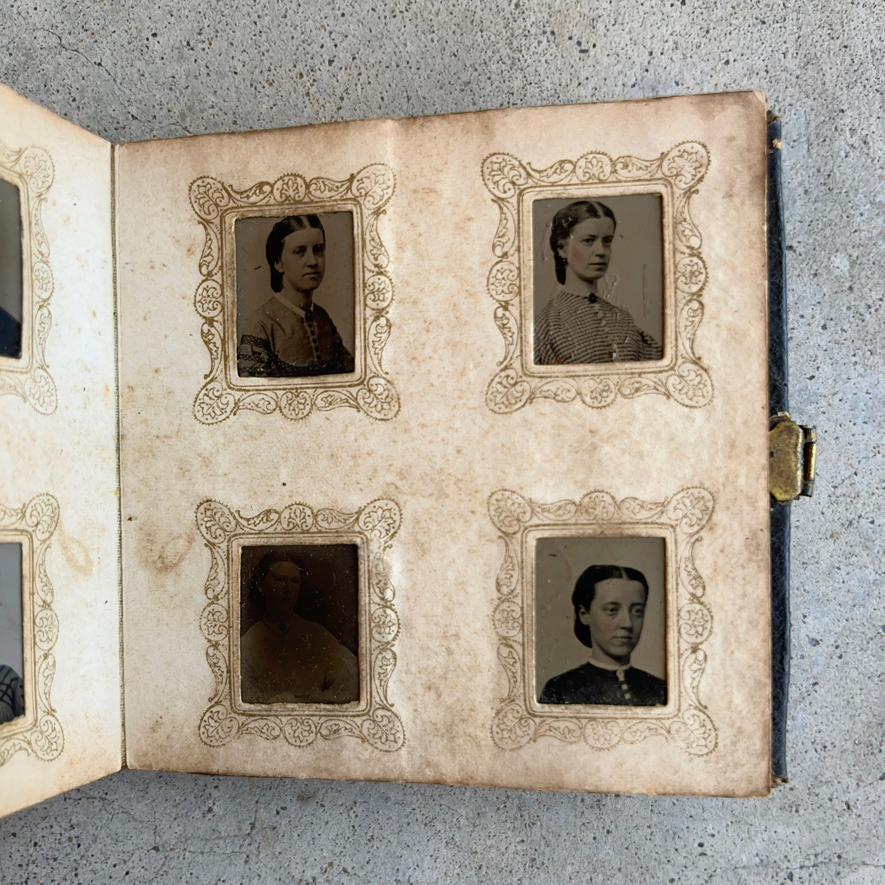 c. 1860s Miniature Gem Tintype Photo Album