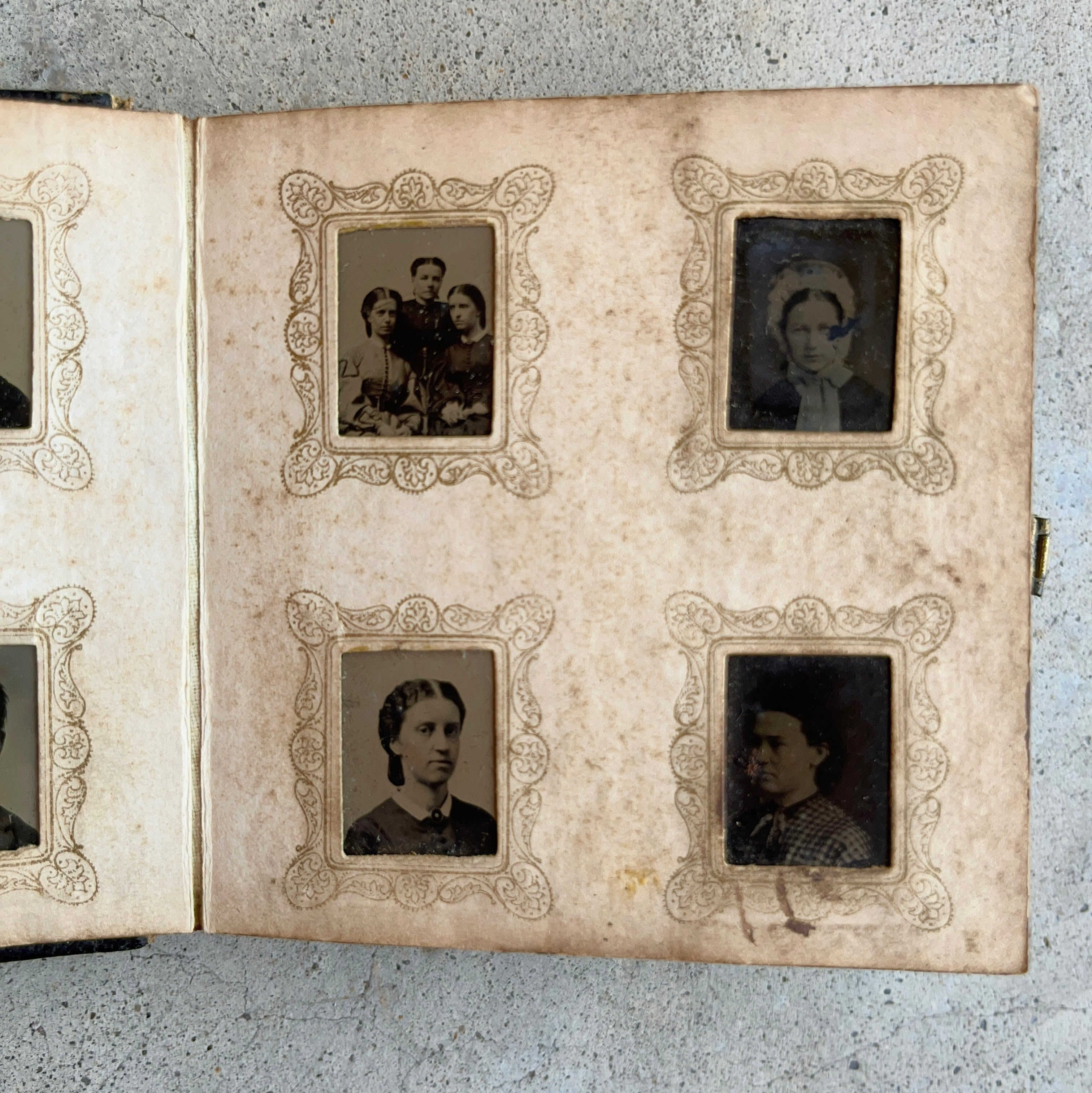 c. 1860s Miniature Gem Tintype Photo Album