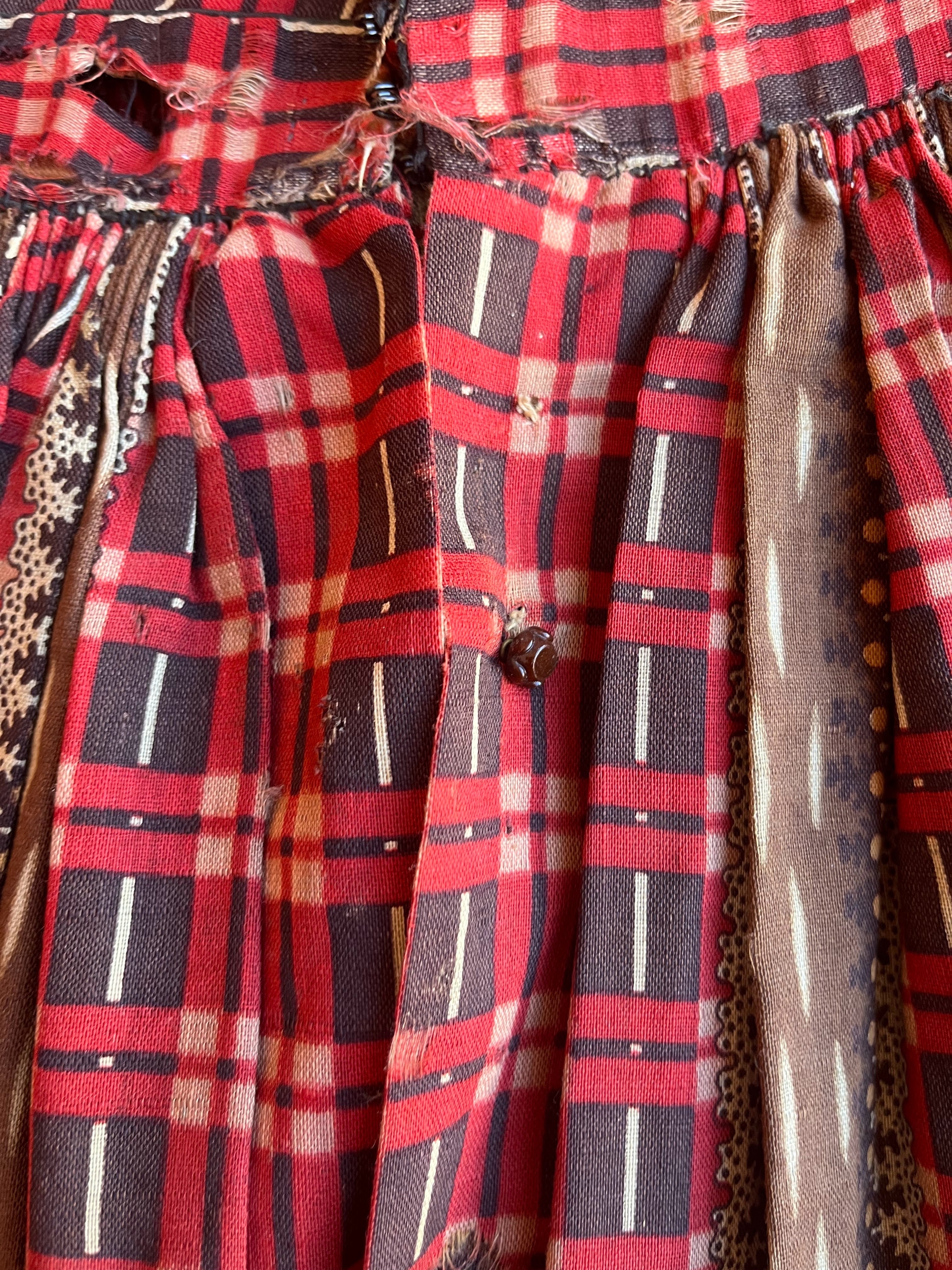 c. 1850s-1860s Wool Challis Dress