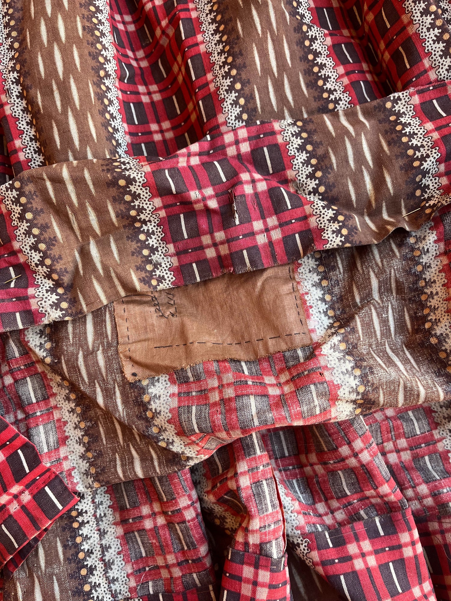 c. 1850s-1860s Wool Challis Dress