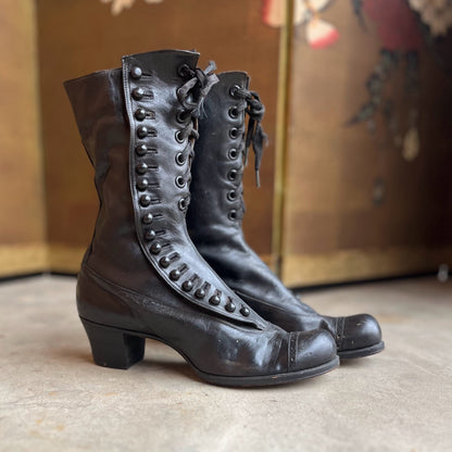 c. 1910s Side Button + Lace Up Boots | Study or Display