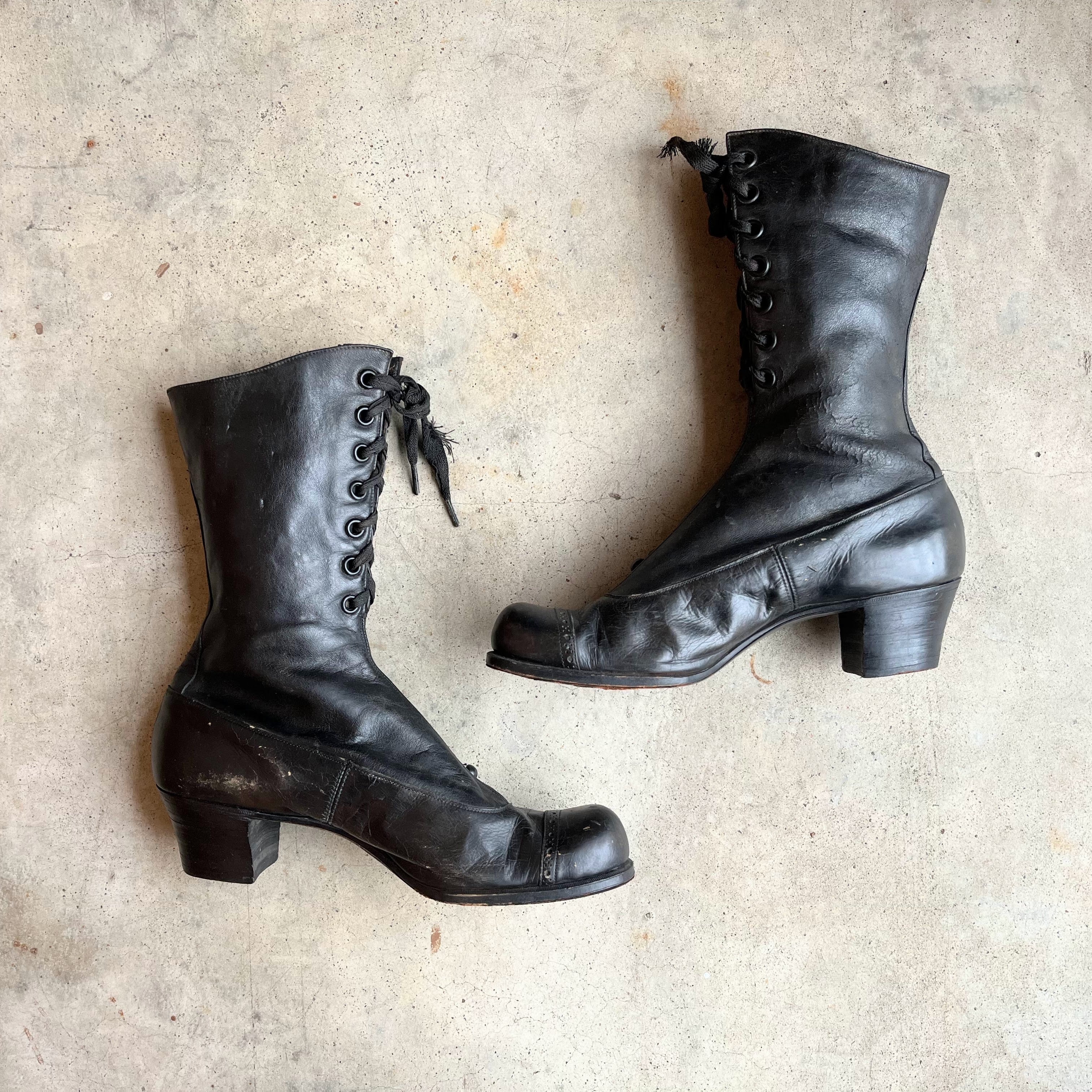 c. 1910s Side Button + Lace Up Boots | Study or Display