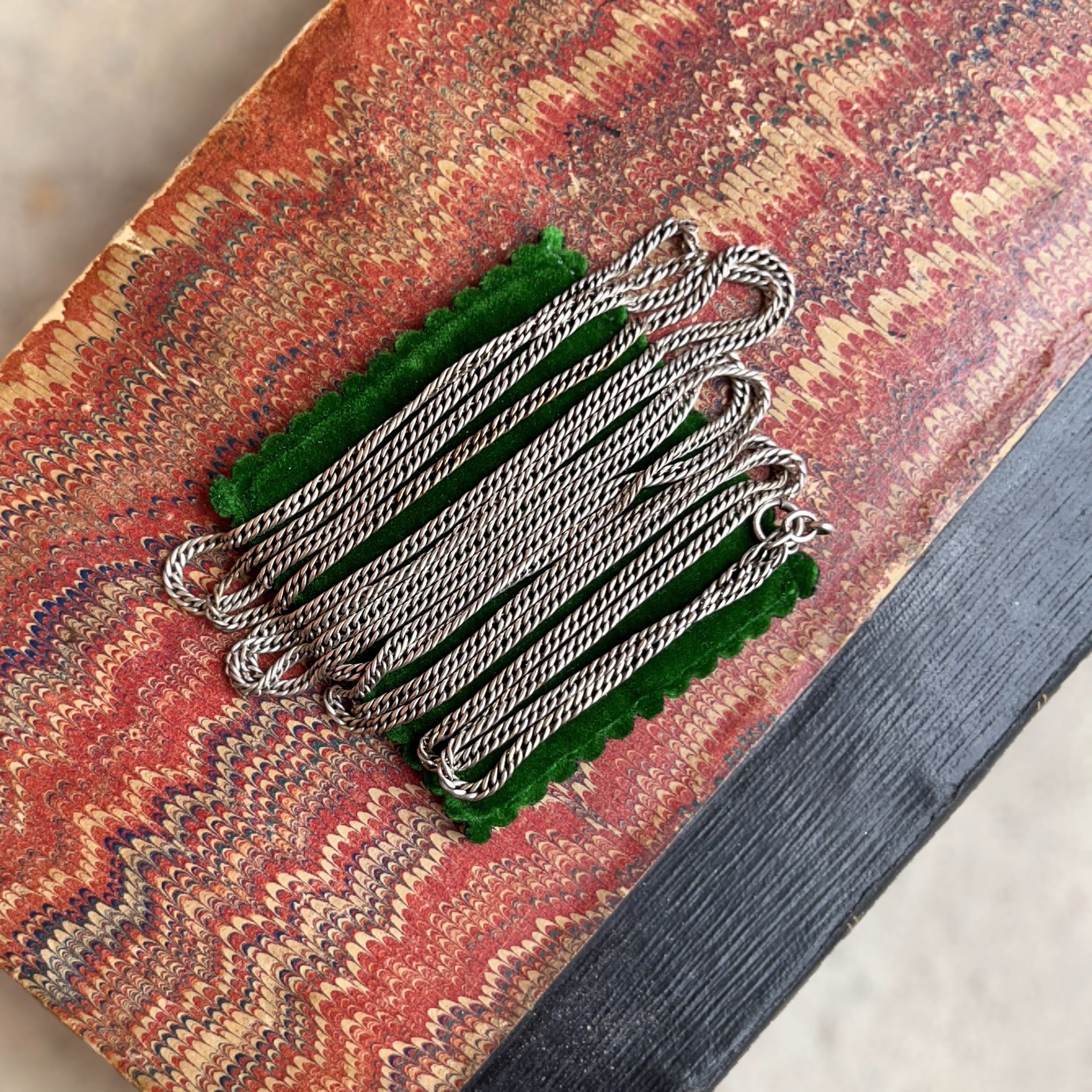 RESERVED | c. 1890s-1900s Sterling Silver Long Guard Chain
