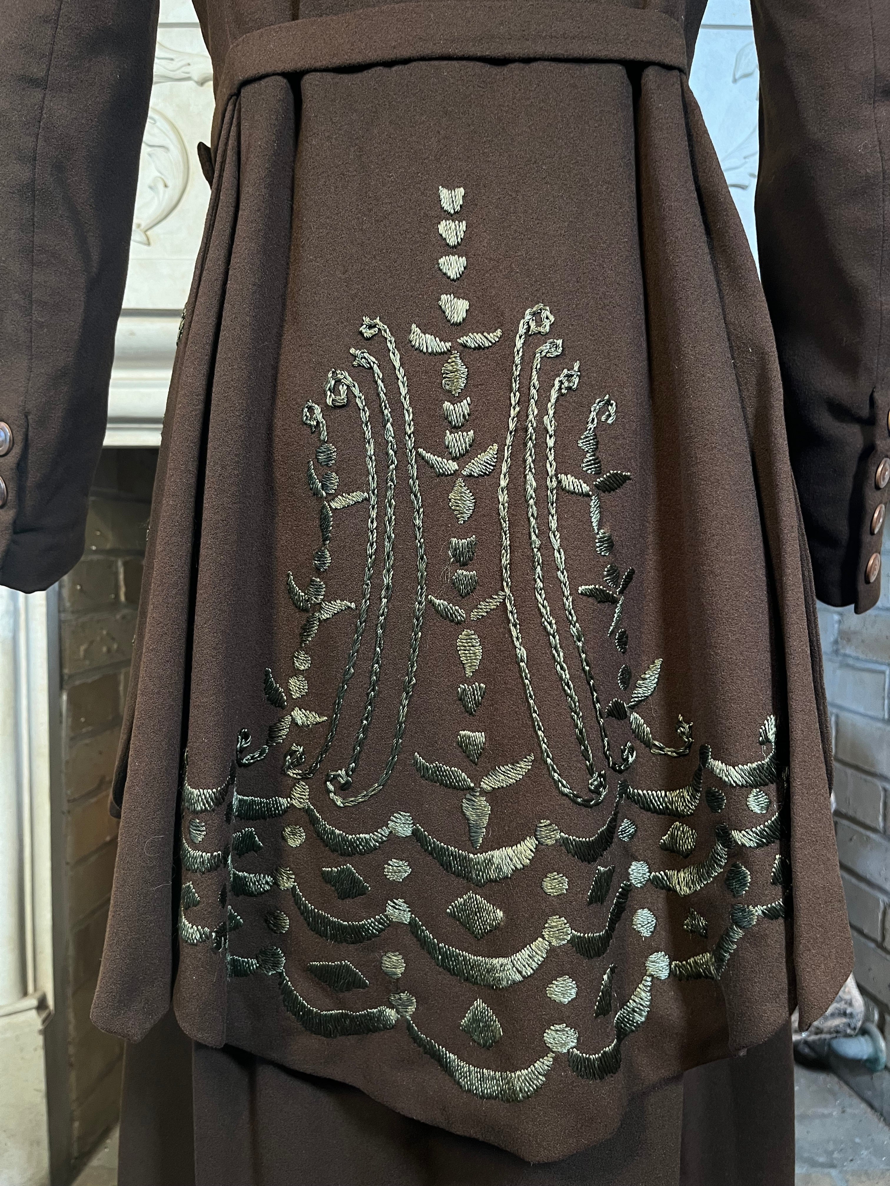 c. 19-teens Embroidered Wool Ladies&
