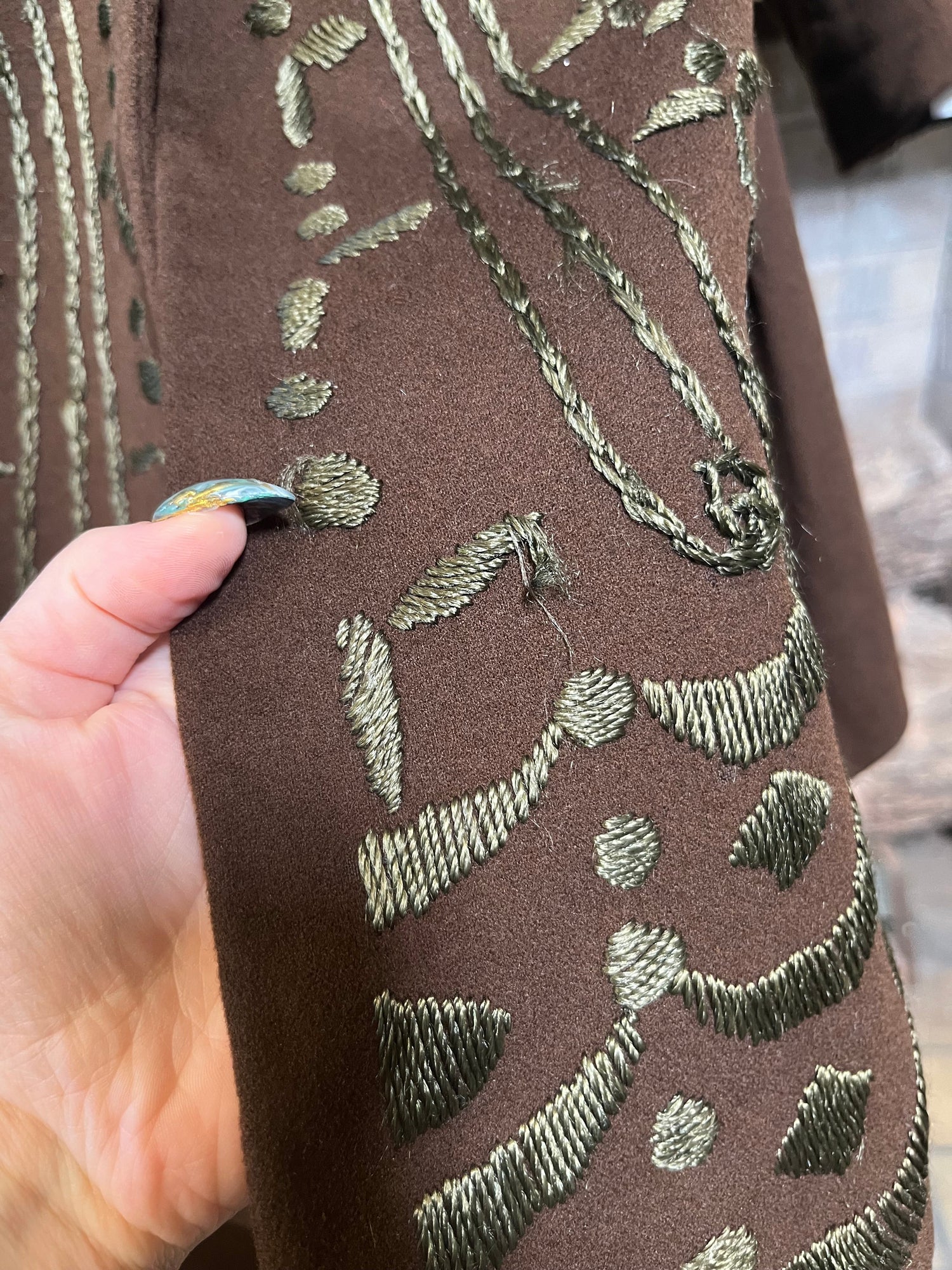c. 19-teens Embroidered Wool Ladies&