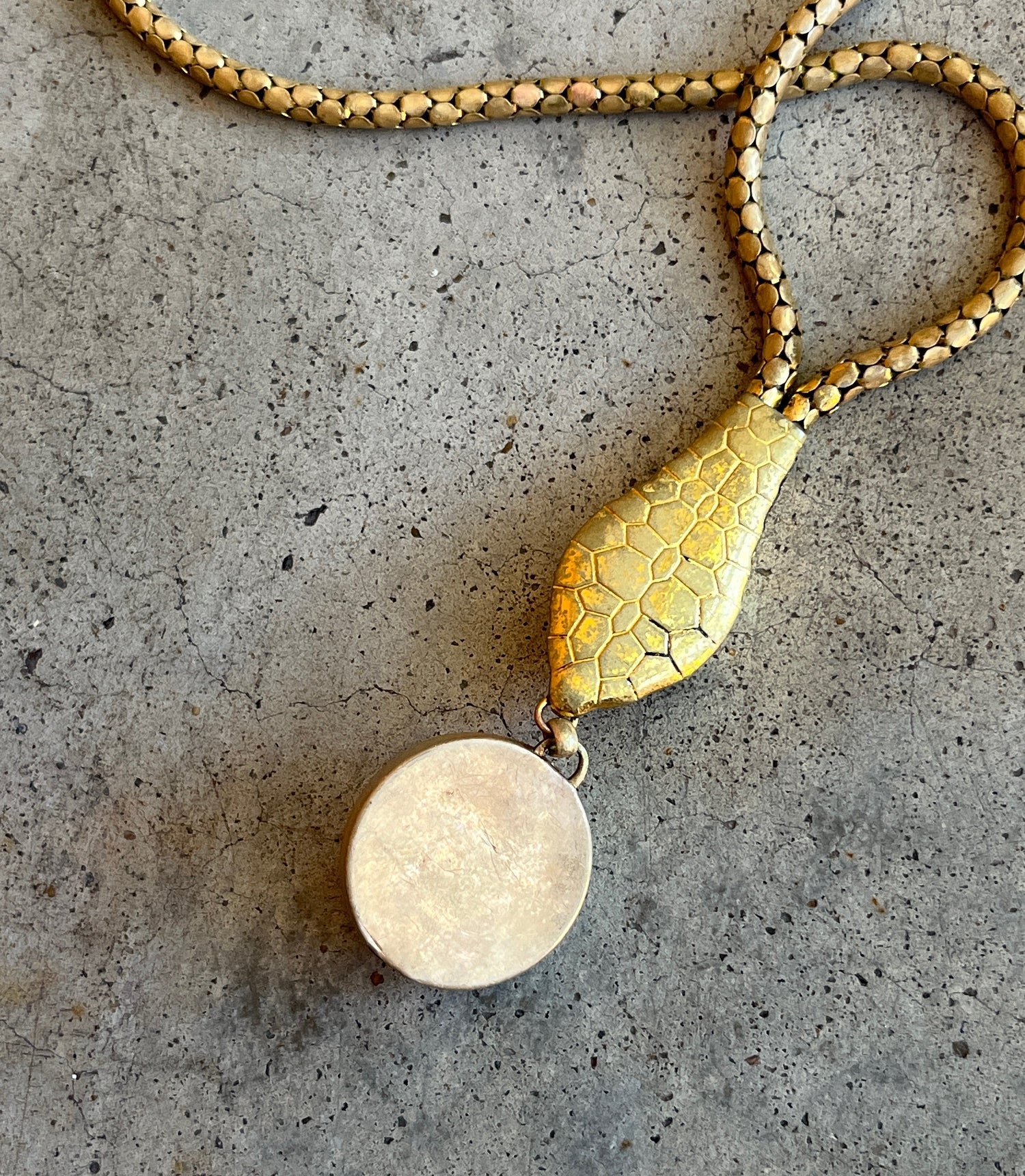 c. 1920s-1930s Brass Snake Necklace