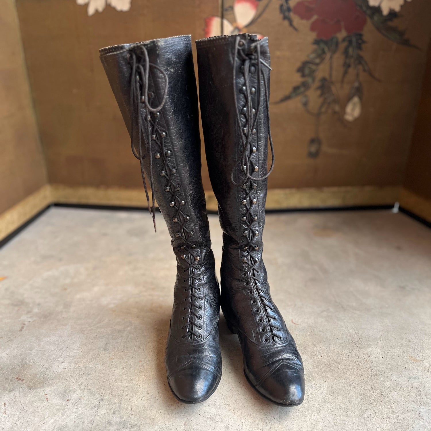 c. 1890s-1900s Cycling Boots