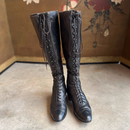 c. 1890s-1900s Cycling Boots