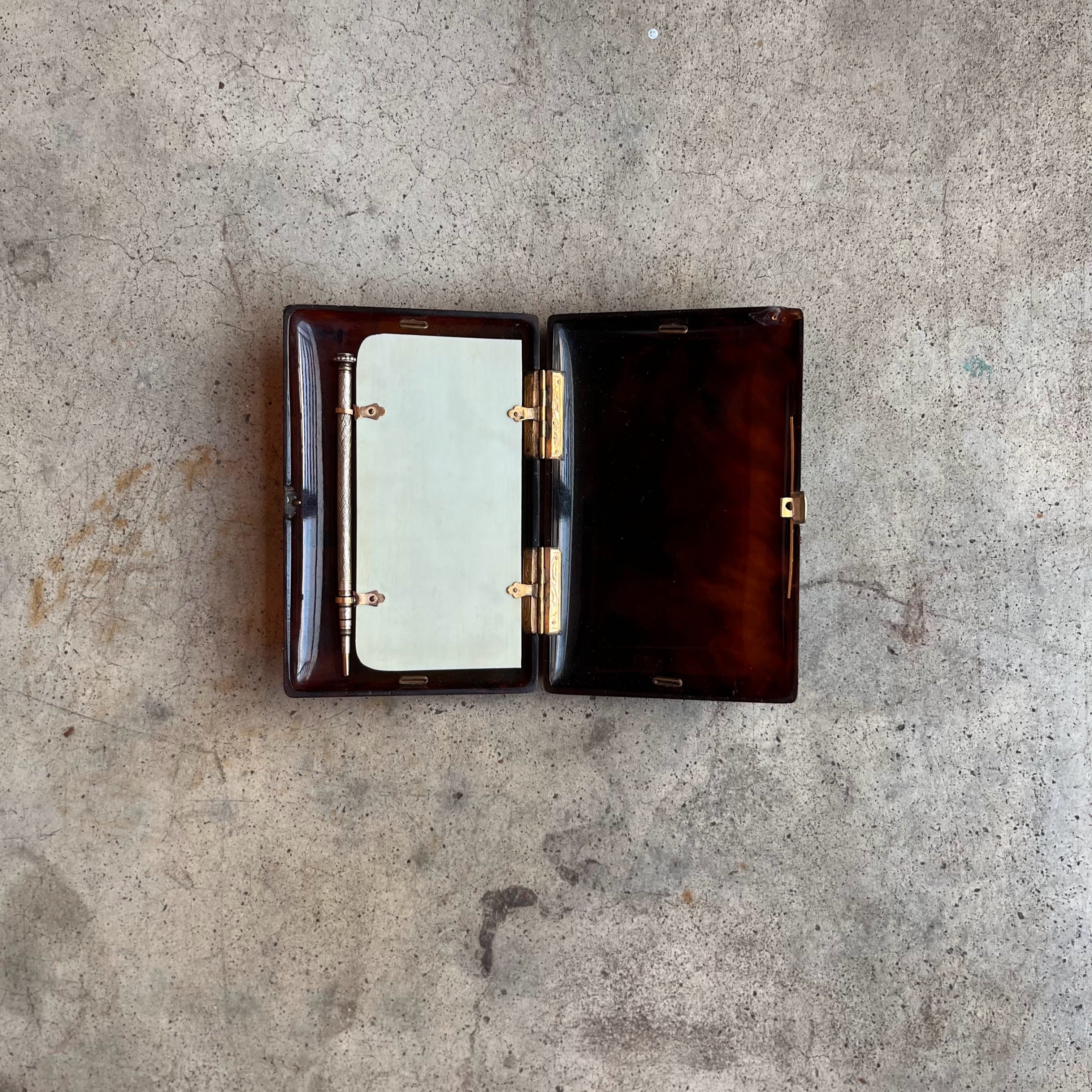 Mid-19th c. Faux Tortoise Shell Aide-Memoire Pocket Book