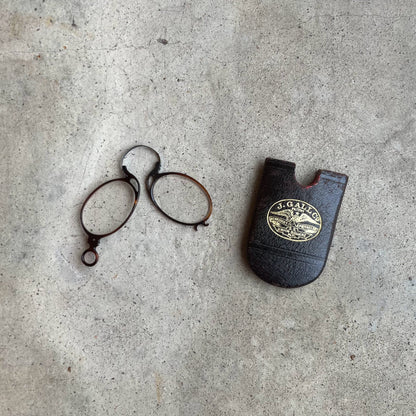 c. 1880s-1890s Tortoise Shell Pince Nez in Case