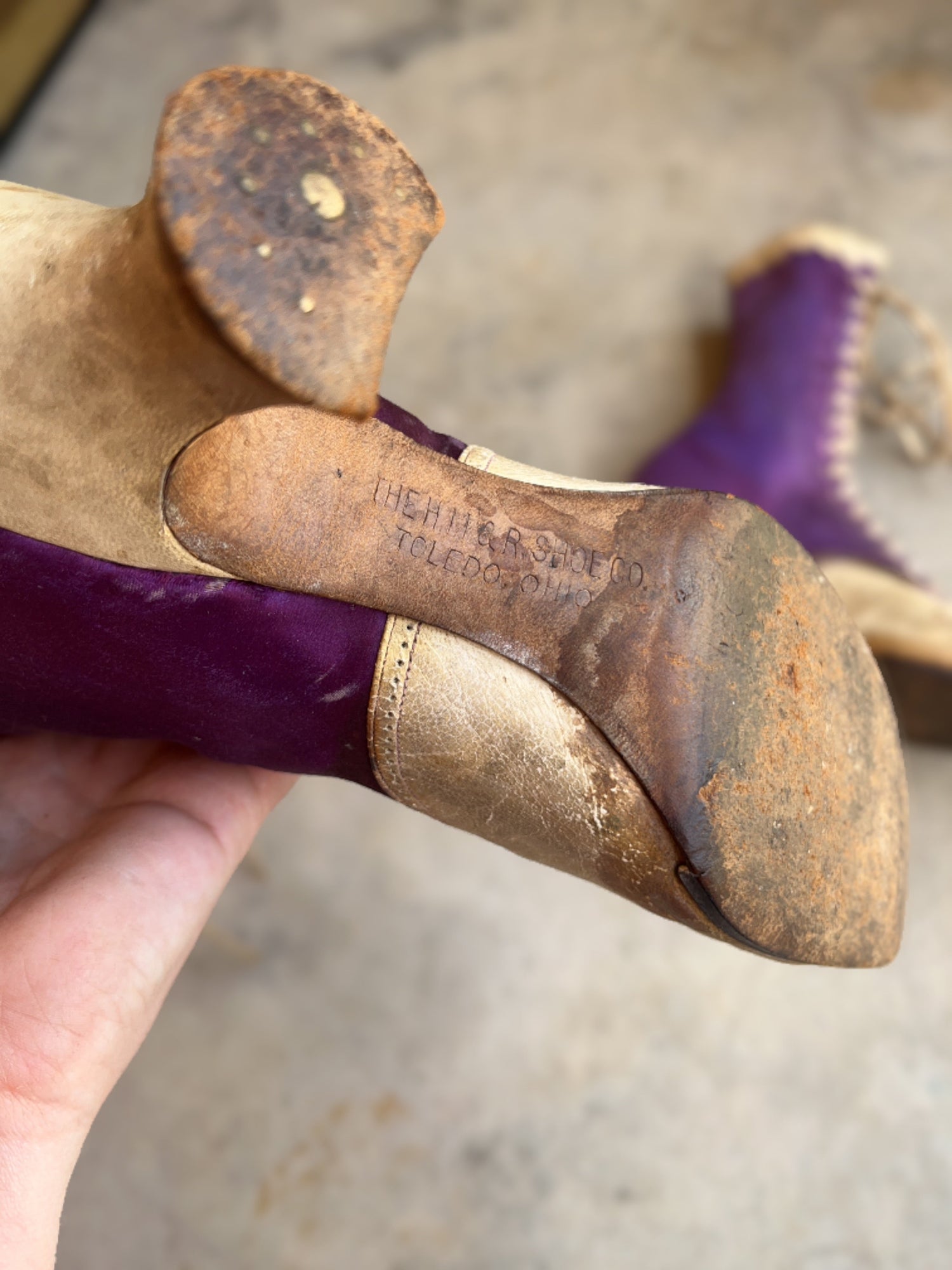 c. 1900s Purple Silk Boots | Study + Display