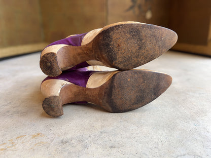 c. 1900s Purple Silk Boots | Study + Display