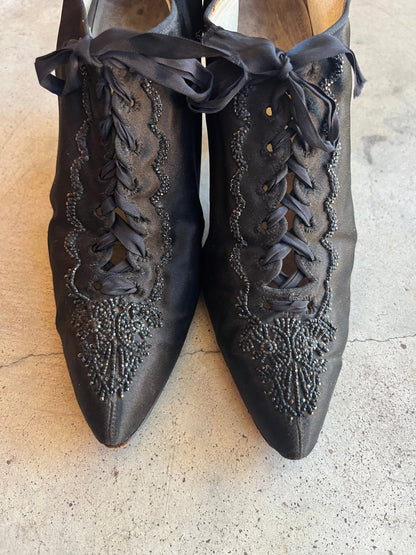 c. 1910s Silk Beaded Shoes