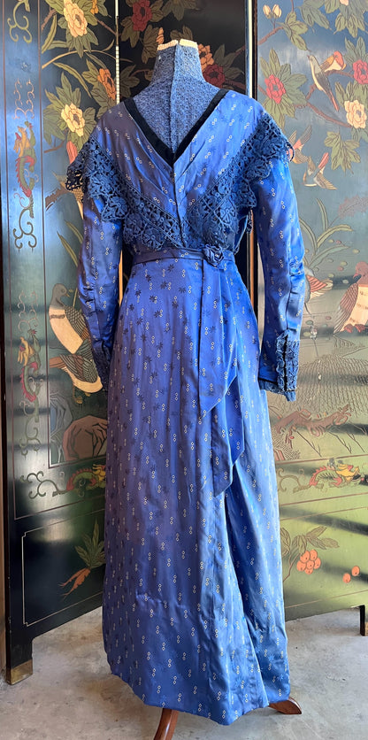 c. 1911-1912 Blue Silk Dress