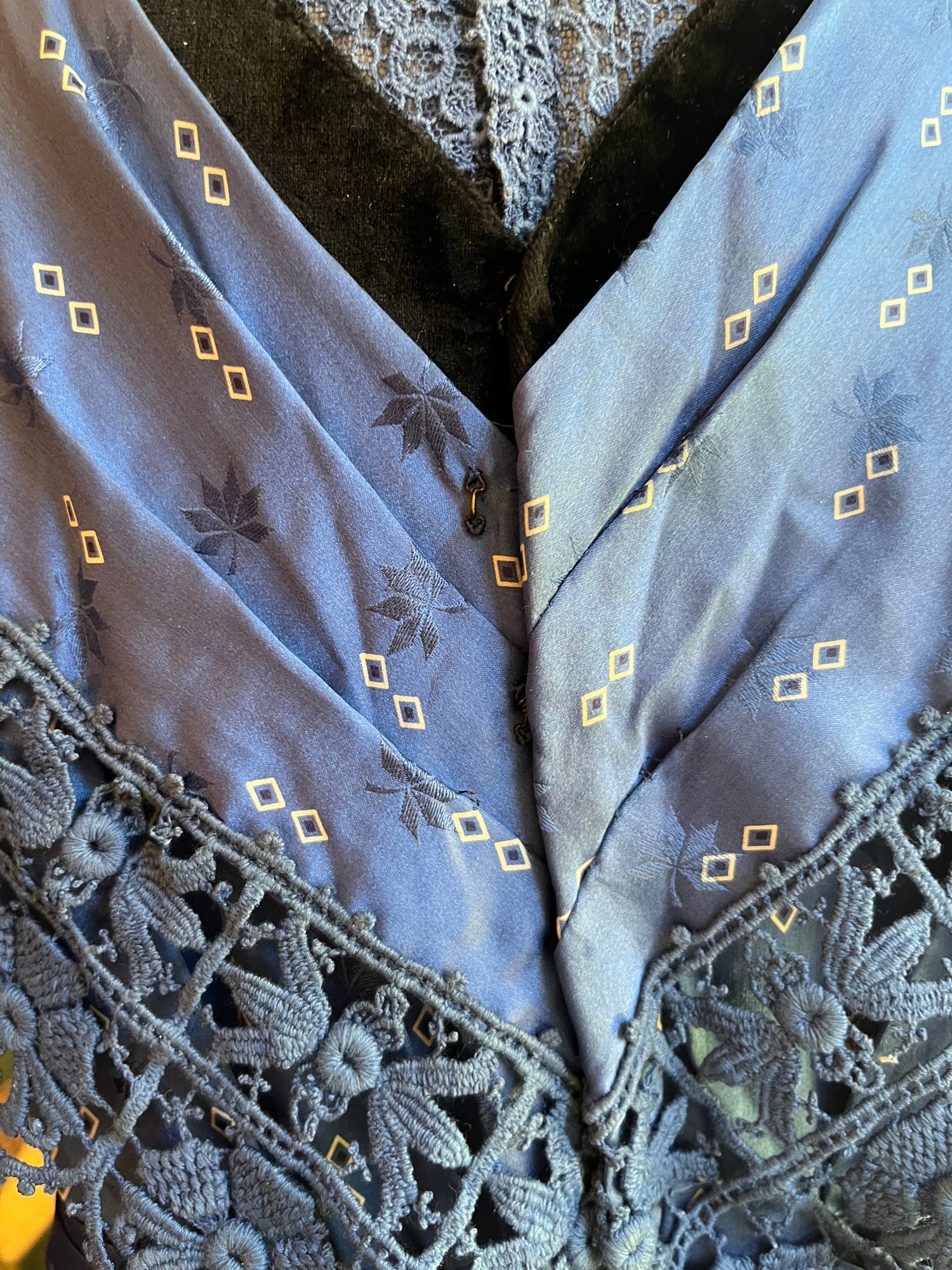 c. 1911-1912 Blue Silk Dress