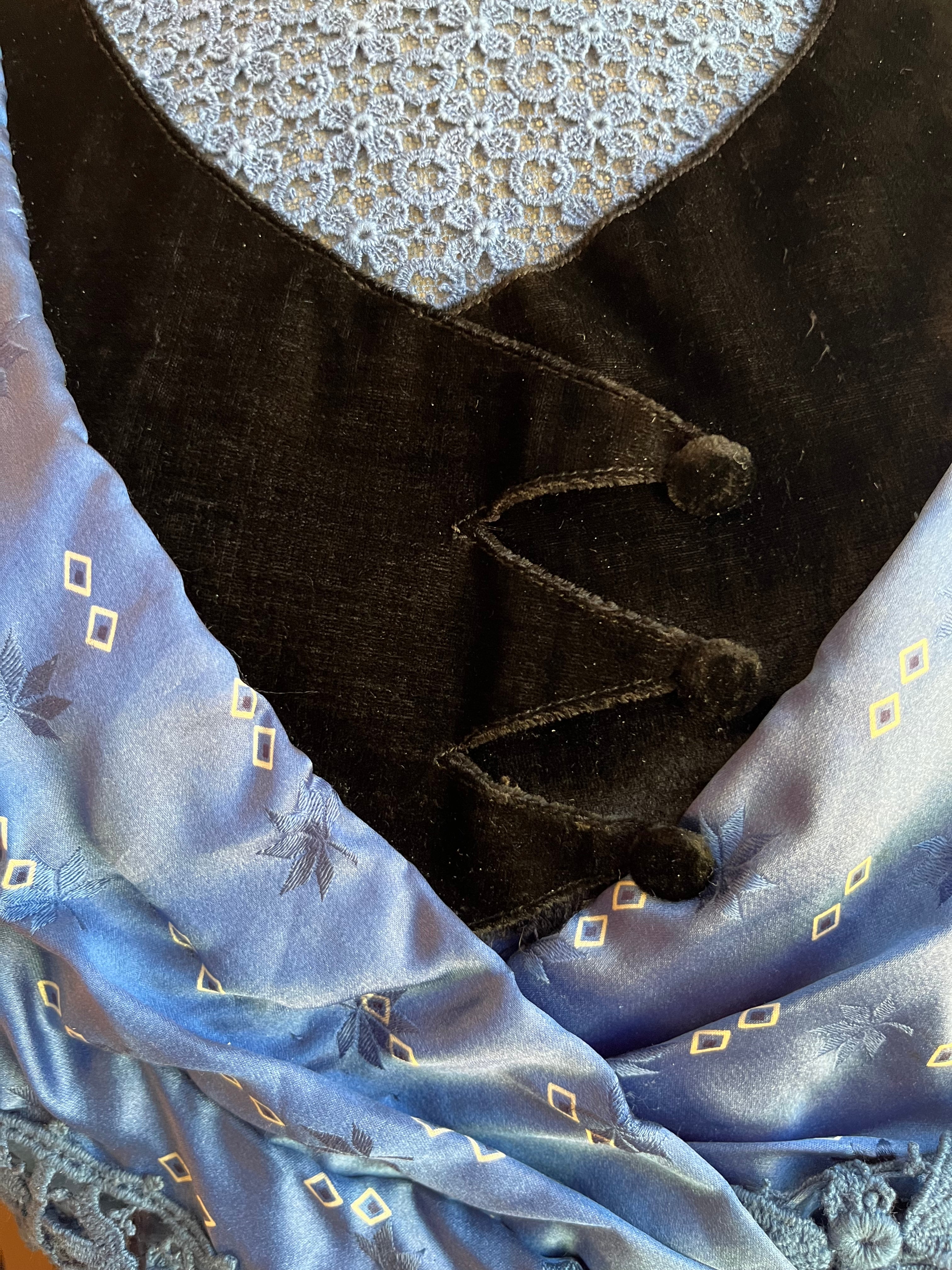c. 1911-1912 Blue Silk Dress