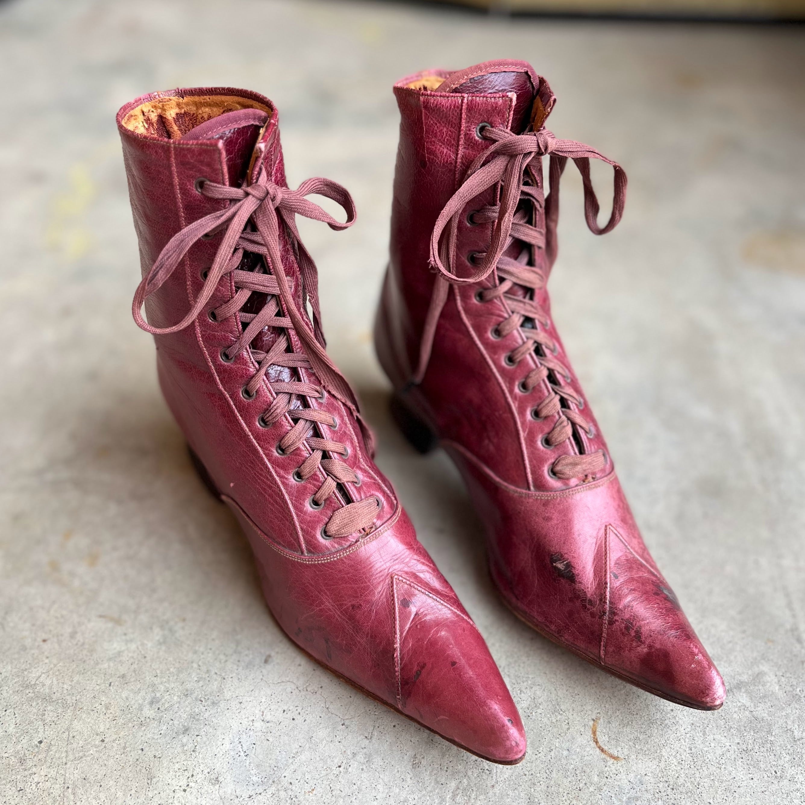 c. 1890s Raspberry Red Boots