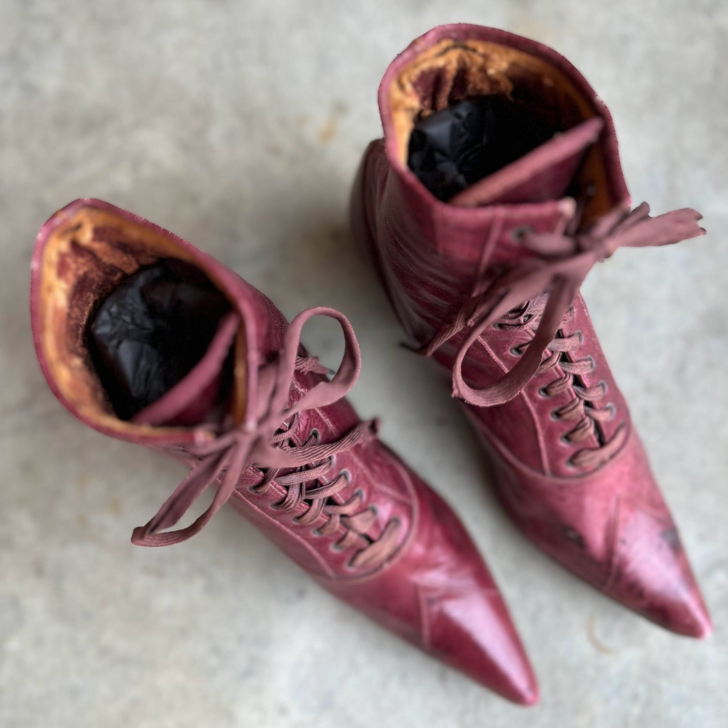 c. 1890s Raspberry Red Boots