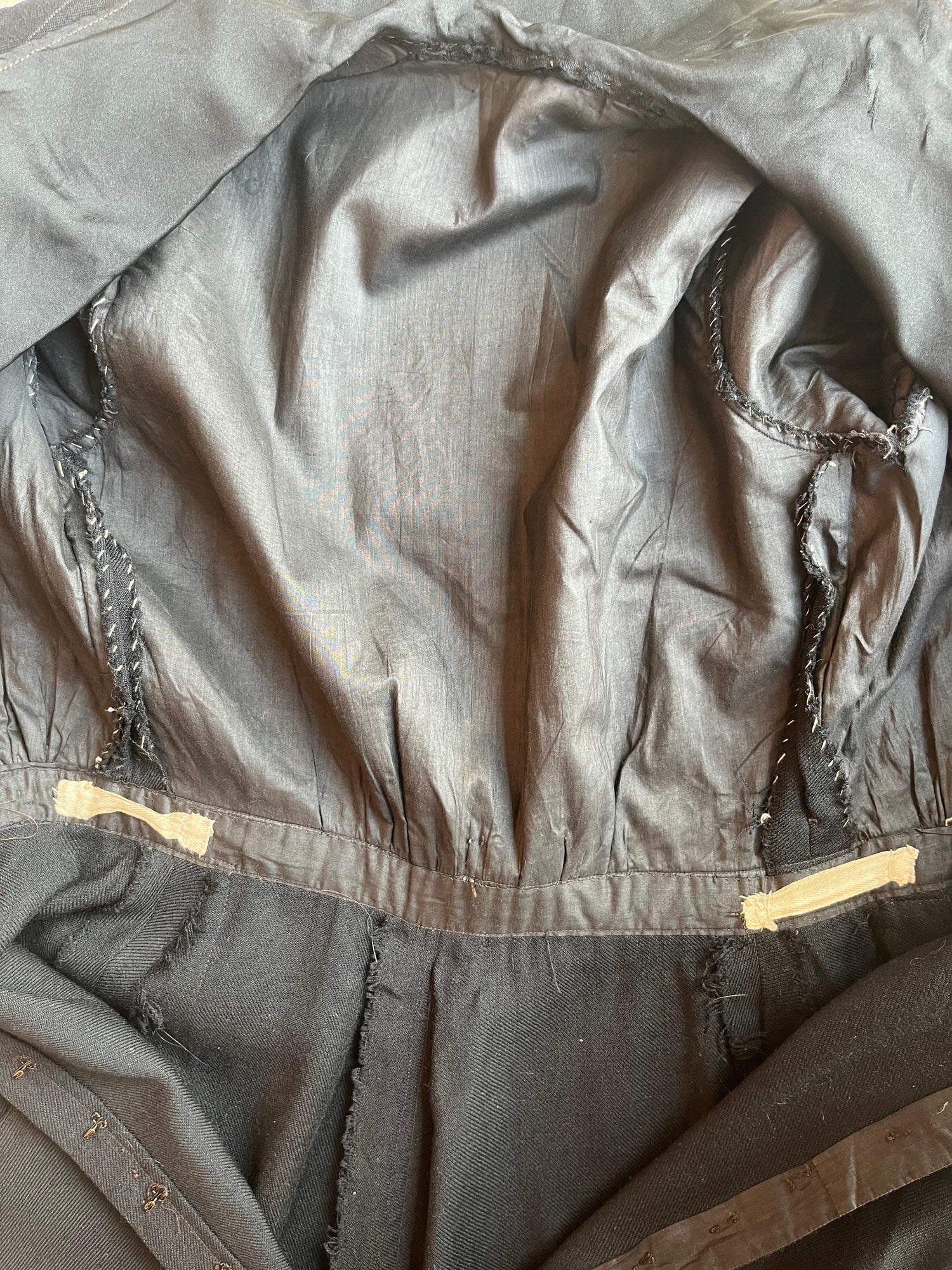 c. 1910s Black Wool Gabardine Dress | Study + Display + Repair