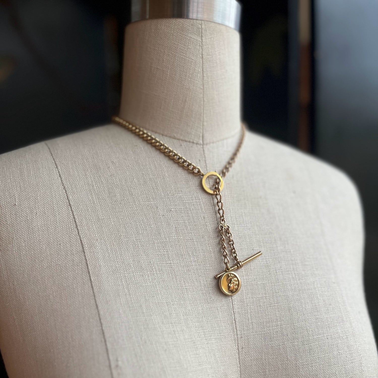 c. Turn of the Century Locket + Chains Necklace
