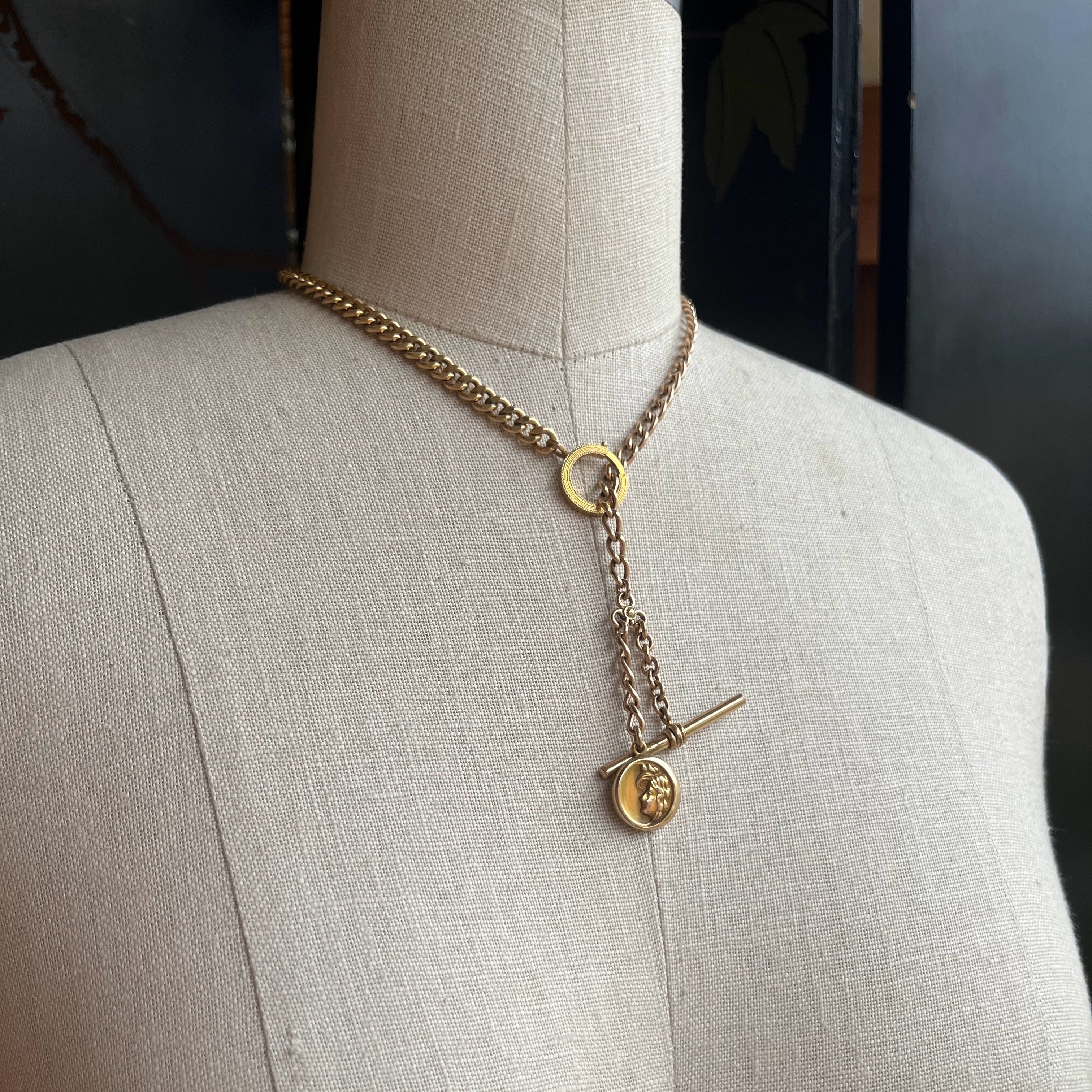 c. Turn of the Century Locket + Chains Necklace