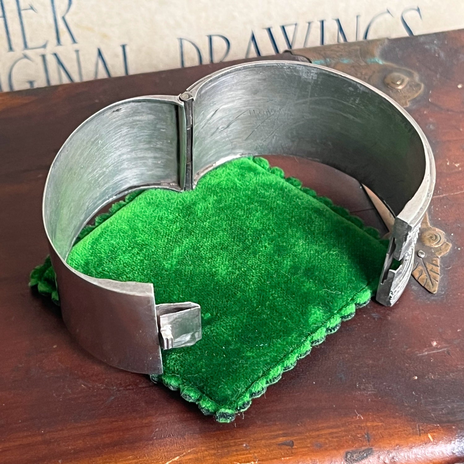 c. 1880s Wide Engraved Silver Cuff Bracelet