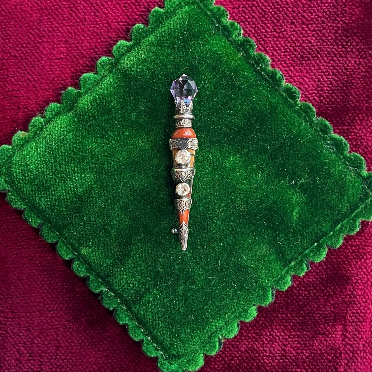 19th c. Sterling Silver Scottish Kilt Pin Brooch