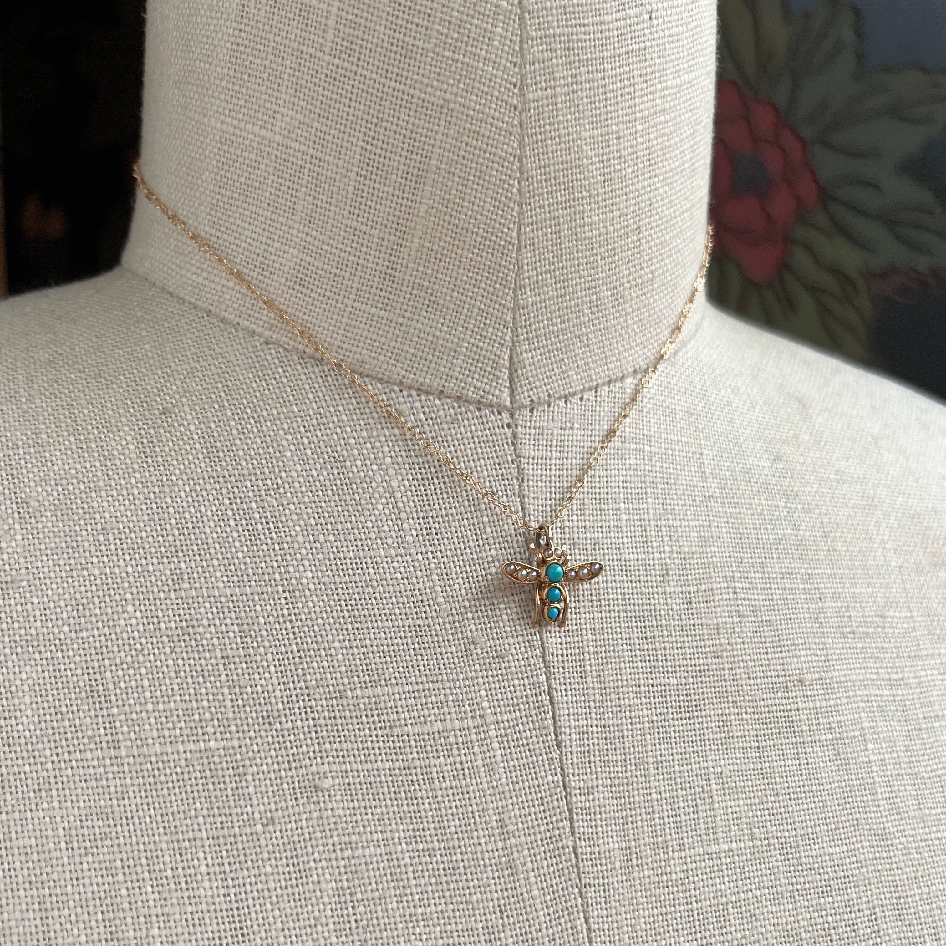 Late 19th c. 14k Gold Fly Pendant
