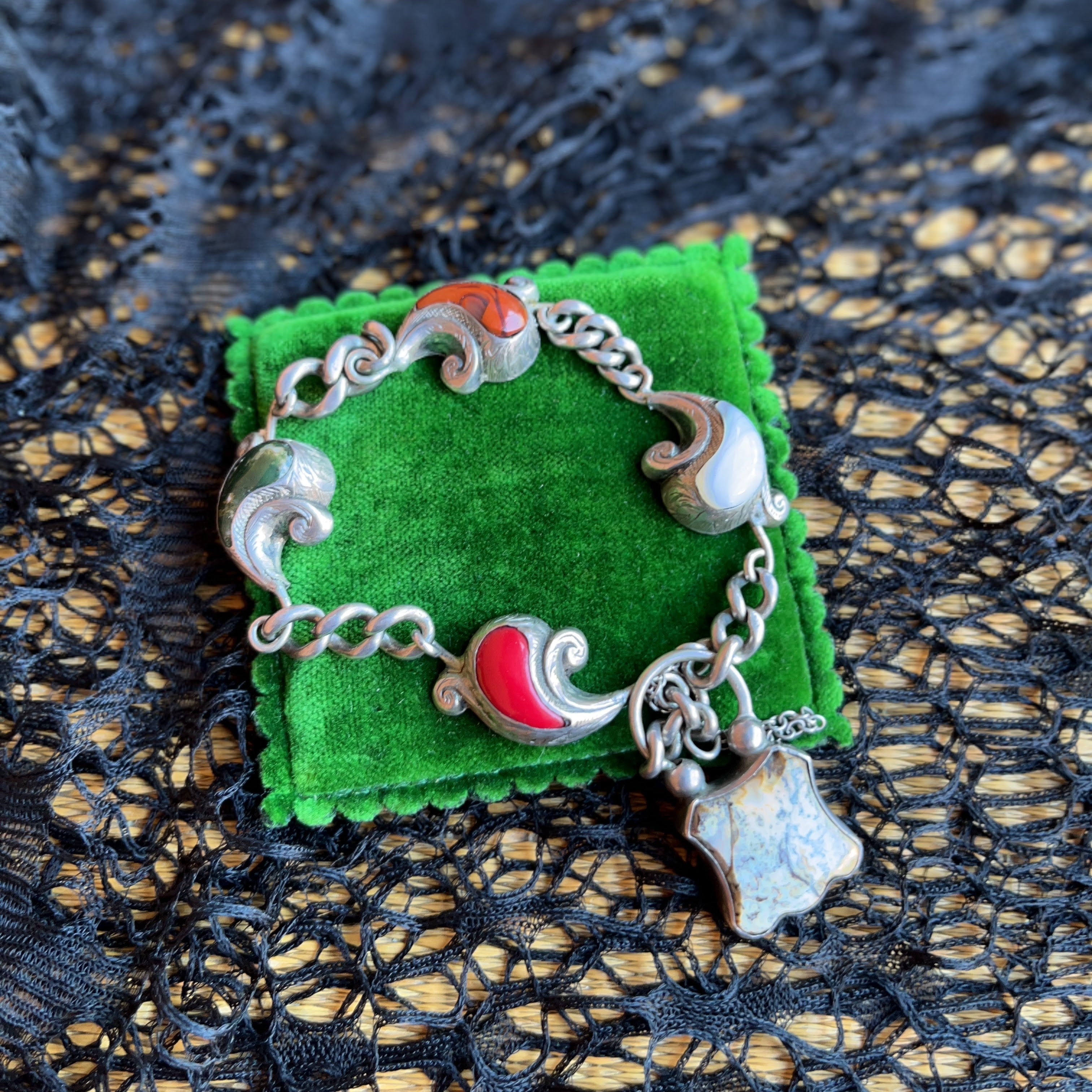 Victorian Scottish Agate Silver Bracelet