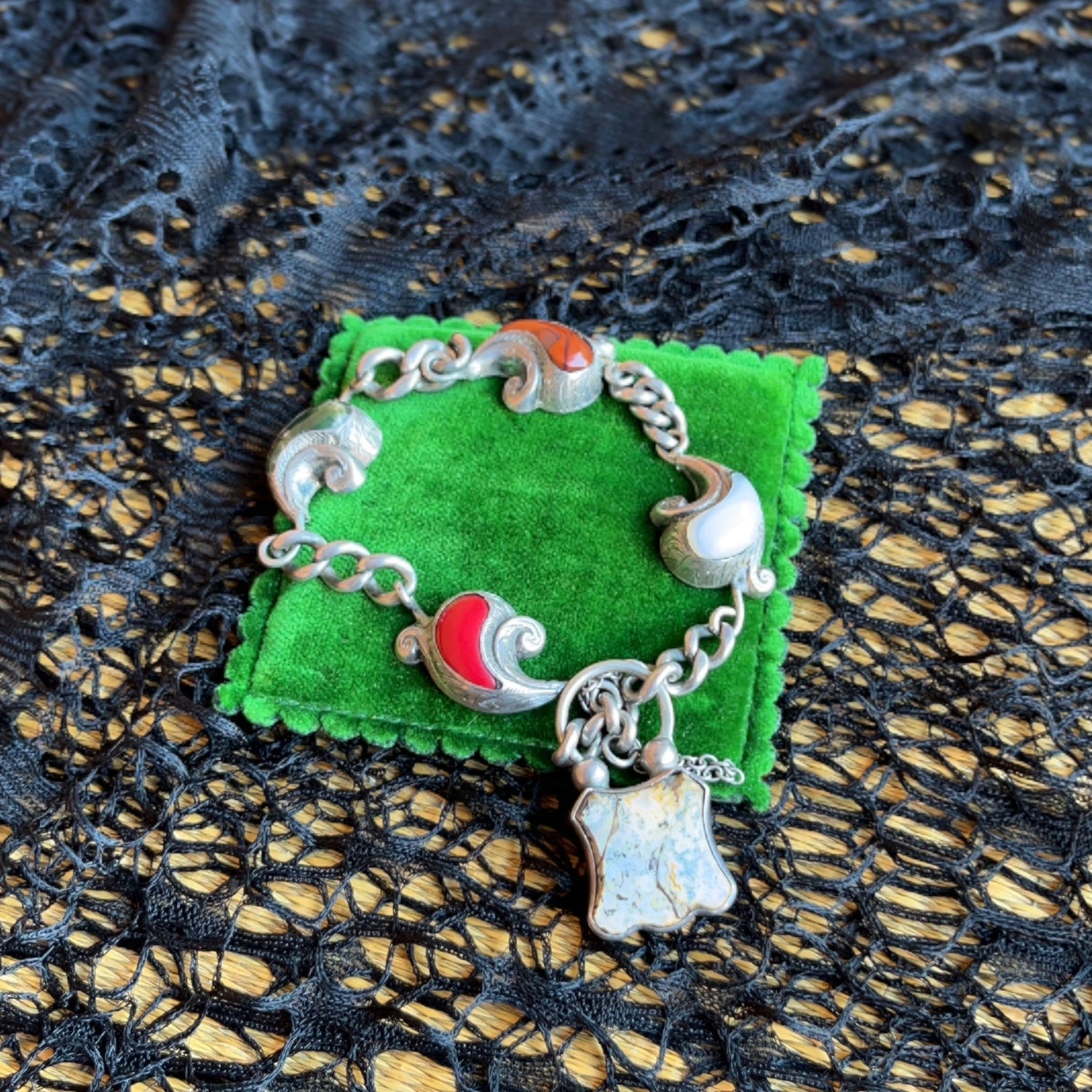 Victorian Scottish Agate Silver Bracelet