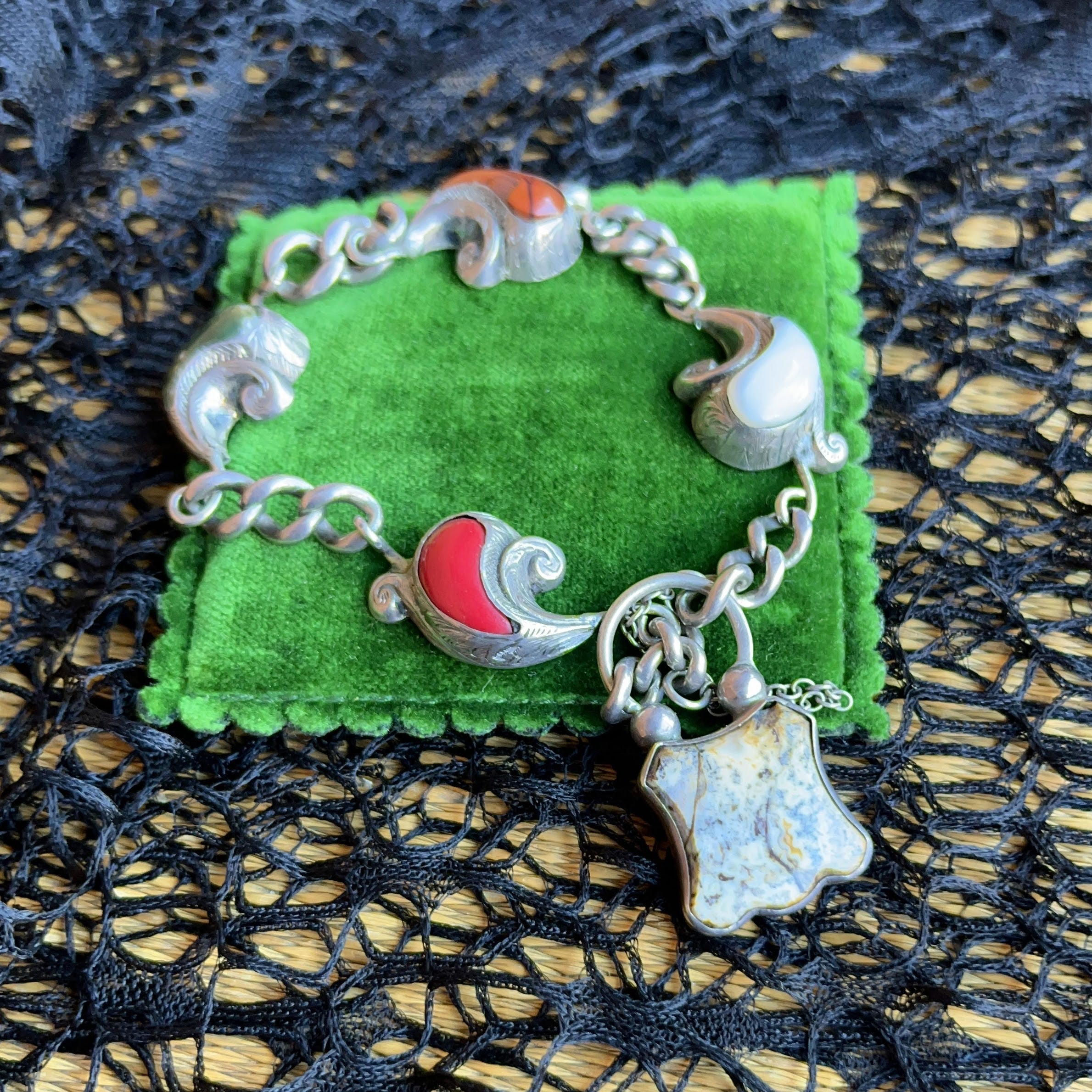 Victorian Scottish Agate Silver Bracelet